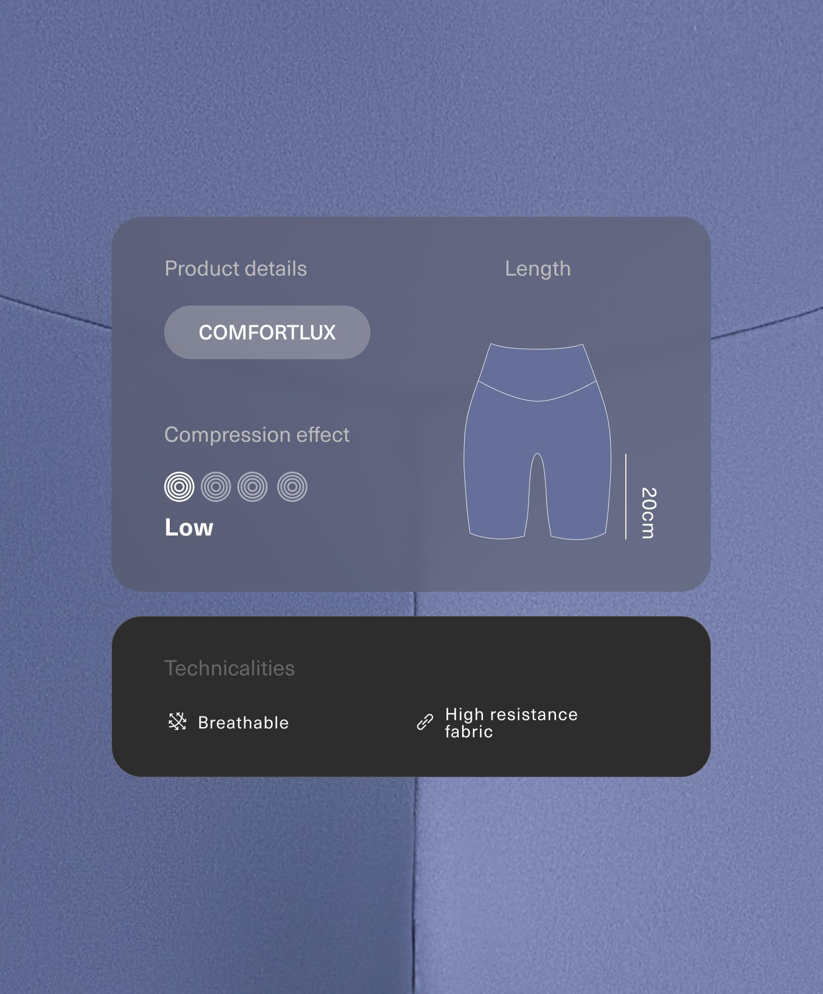 Leggings ciclista high rise Comfortlux 20 cm