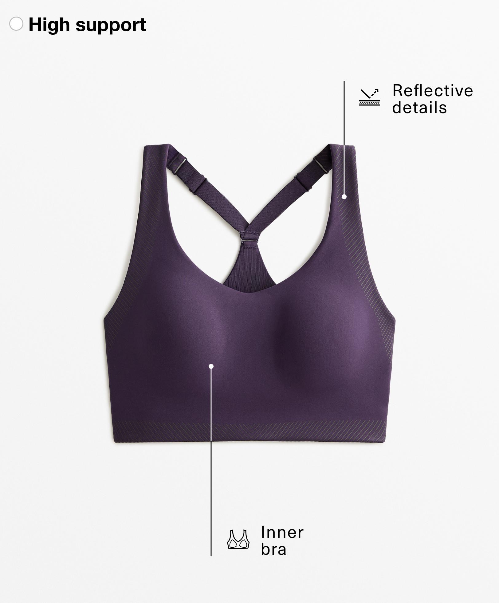 Brassière sport compressive réfléchissante à fort maintien