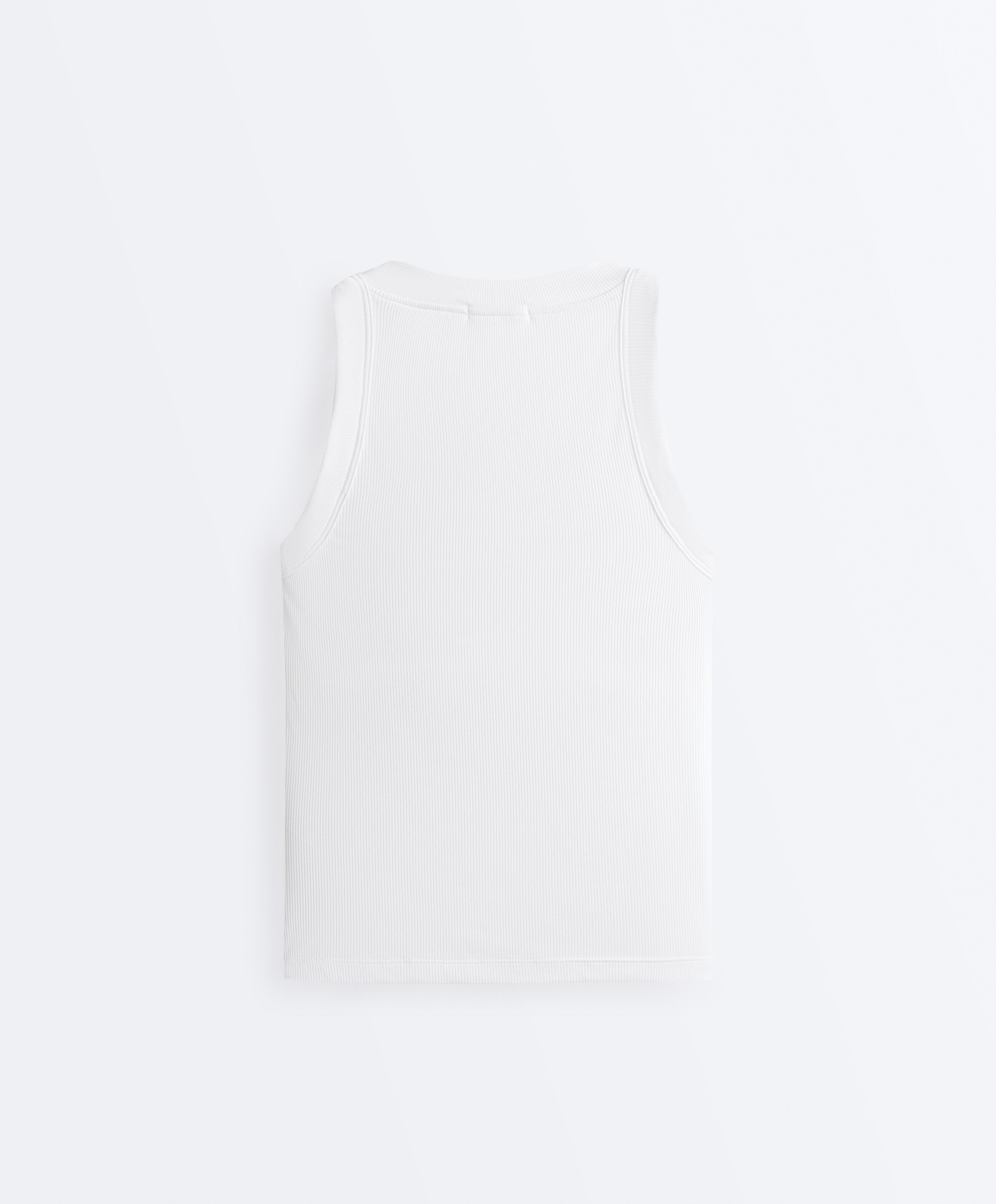Rib modal blend tank top — WHITE