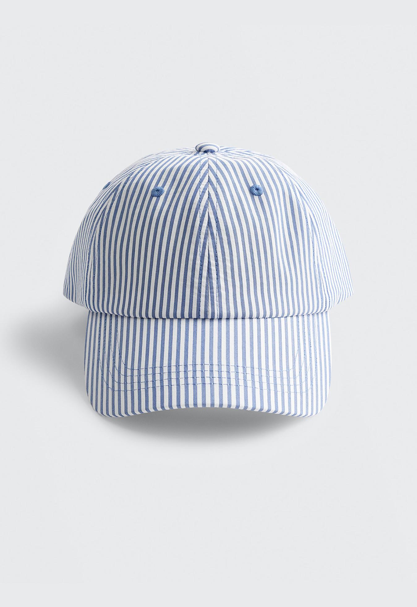 100% cotton striped cap — PALE BLUE