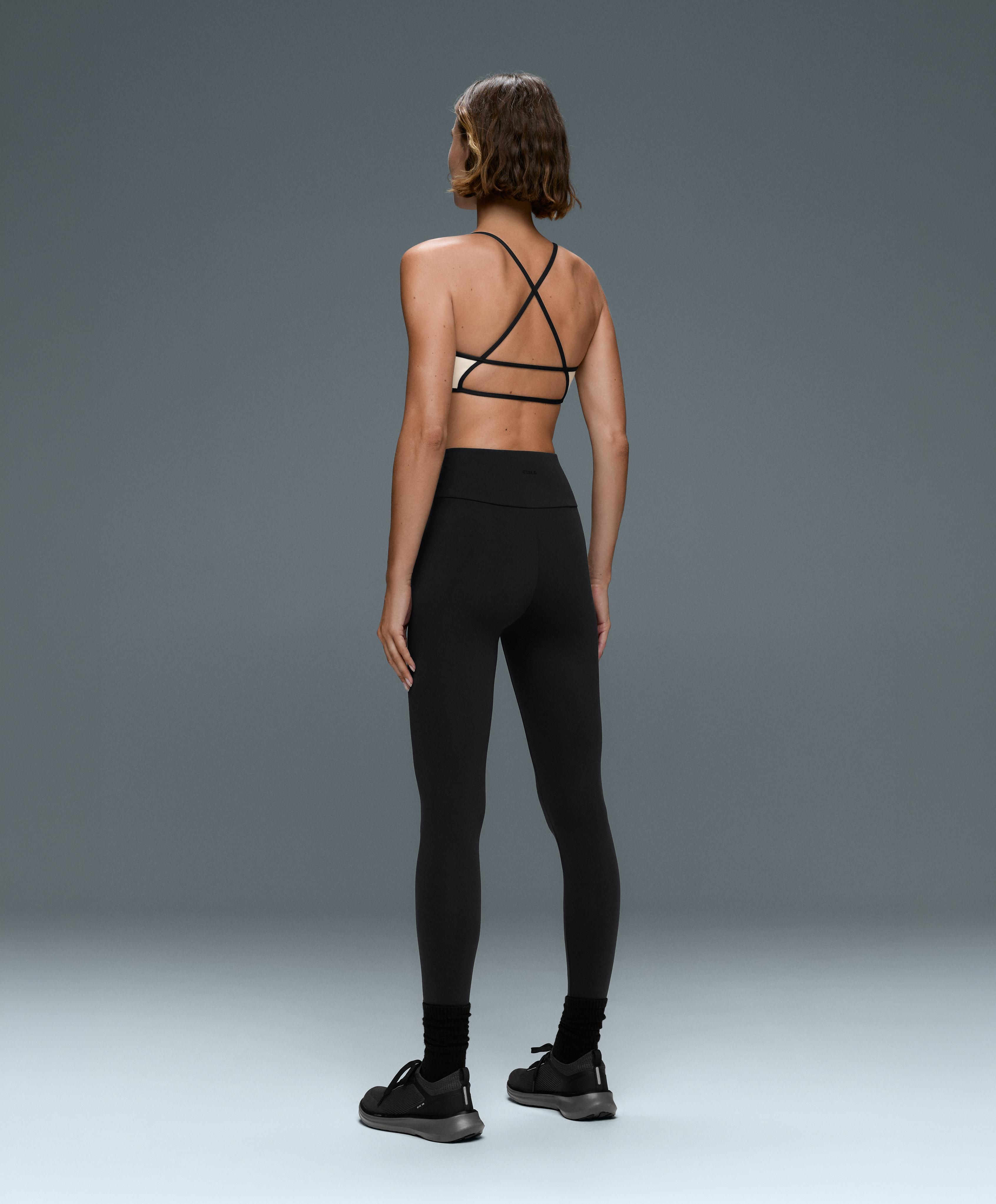 Low-support Comfortlux contrast sports bra — PALE ECRU