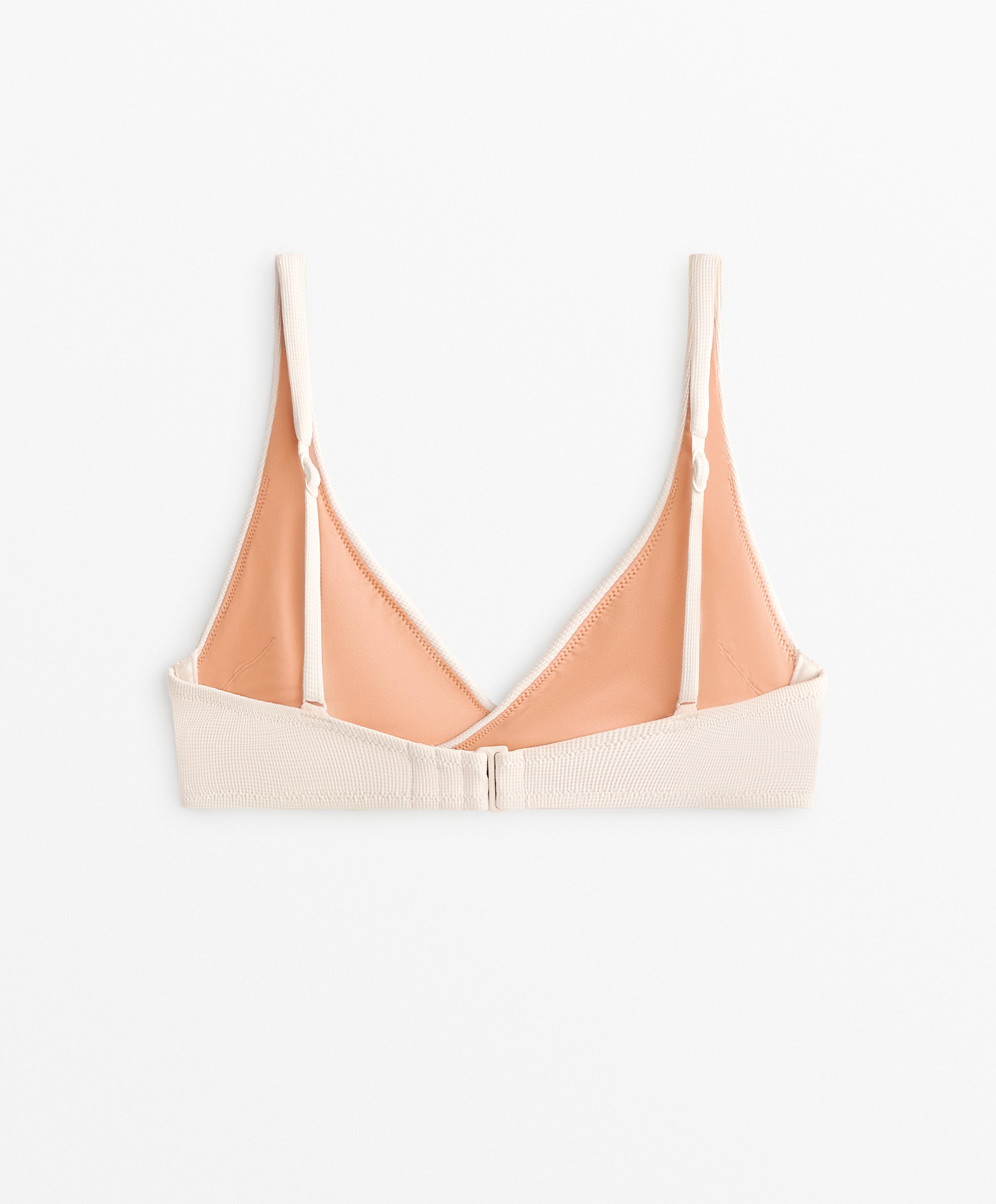 Piqué crossover halter bikini top