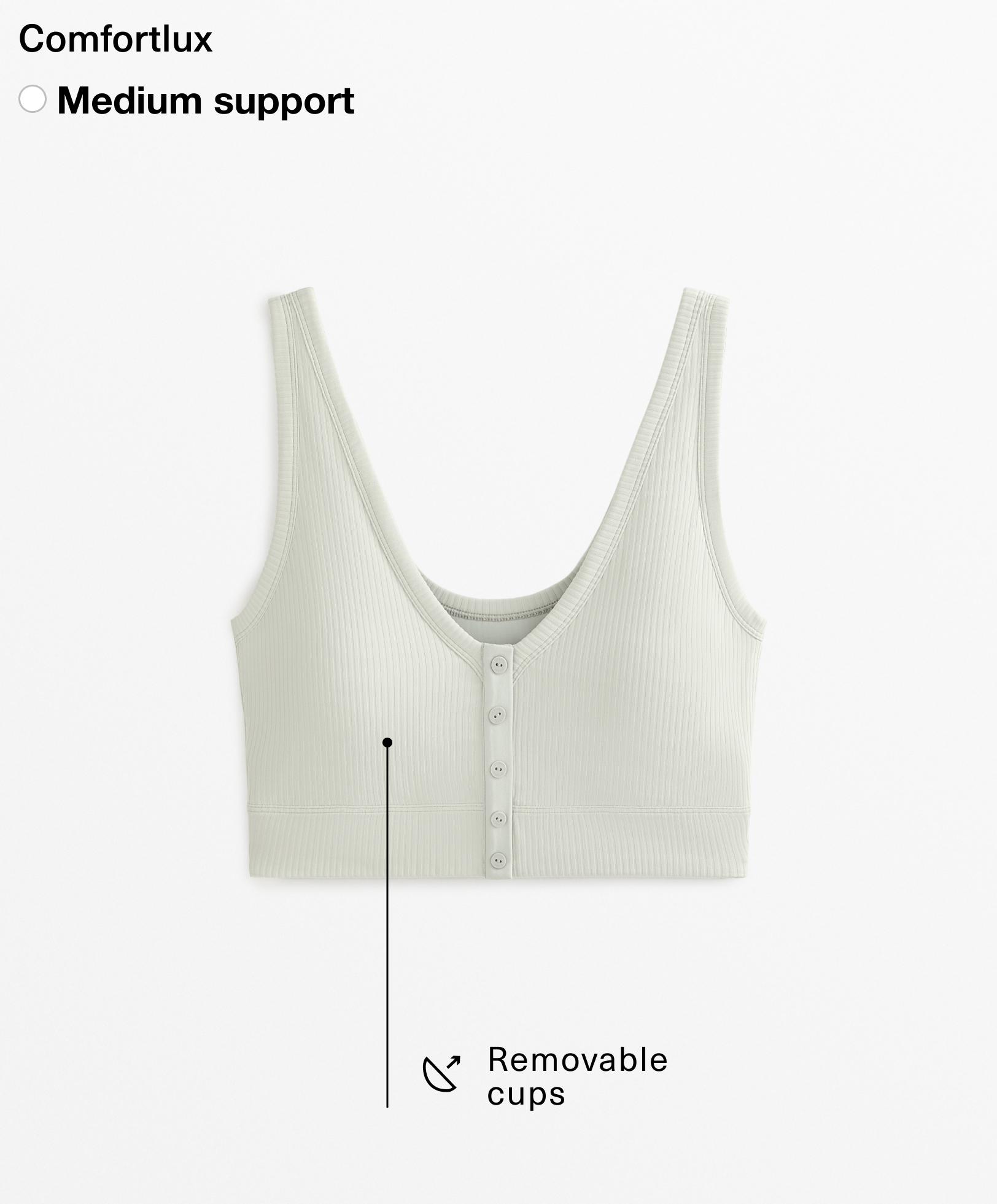 Rib Comfortlux open back Henley top