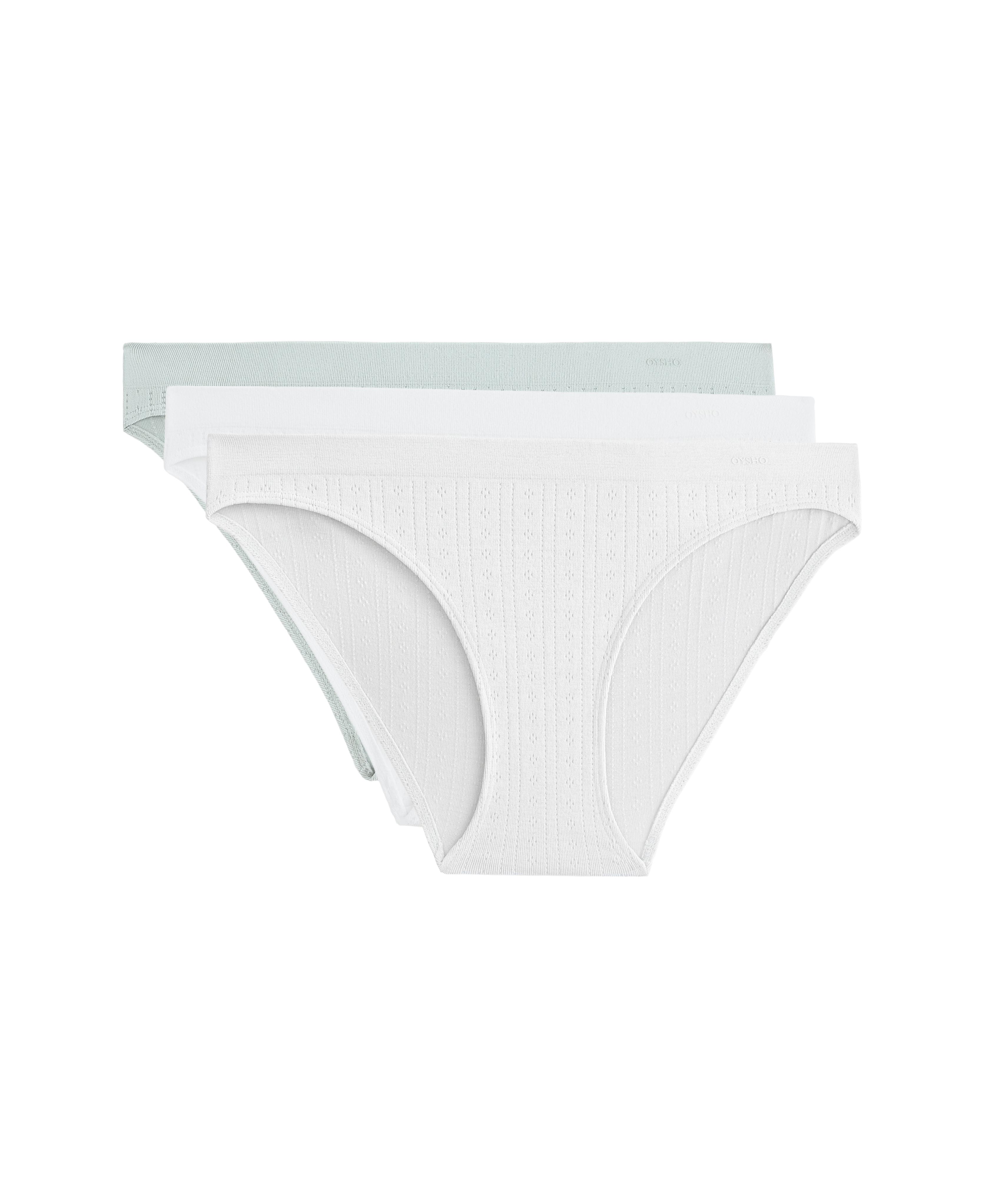 3 seamless soft-touch openwork classic briefs — AQUAMARINE