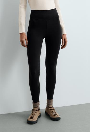 Ankle-length Super High Rise Extra warm Seamless leggings — BLACK 1