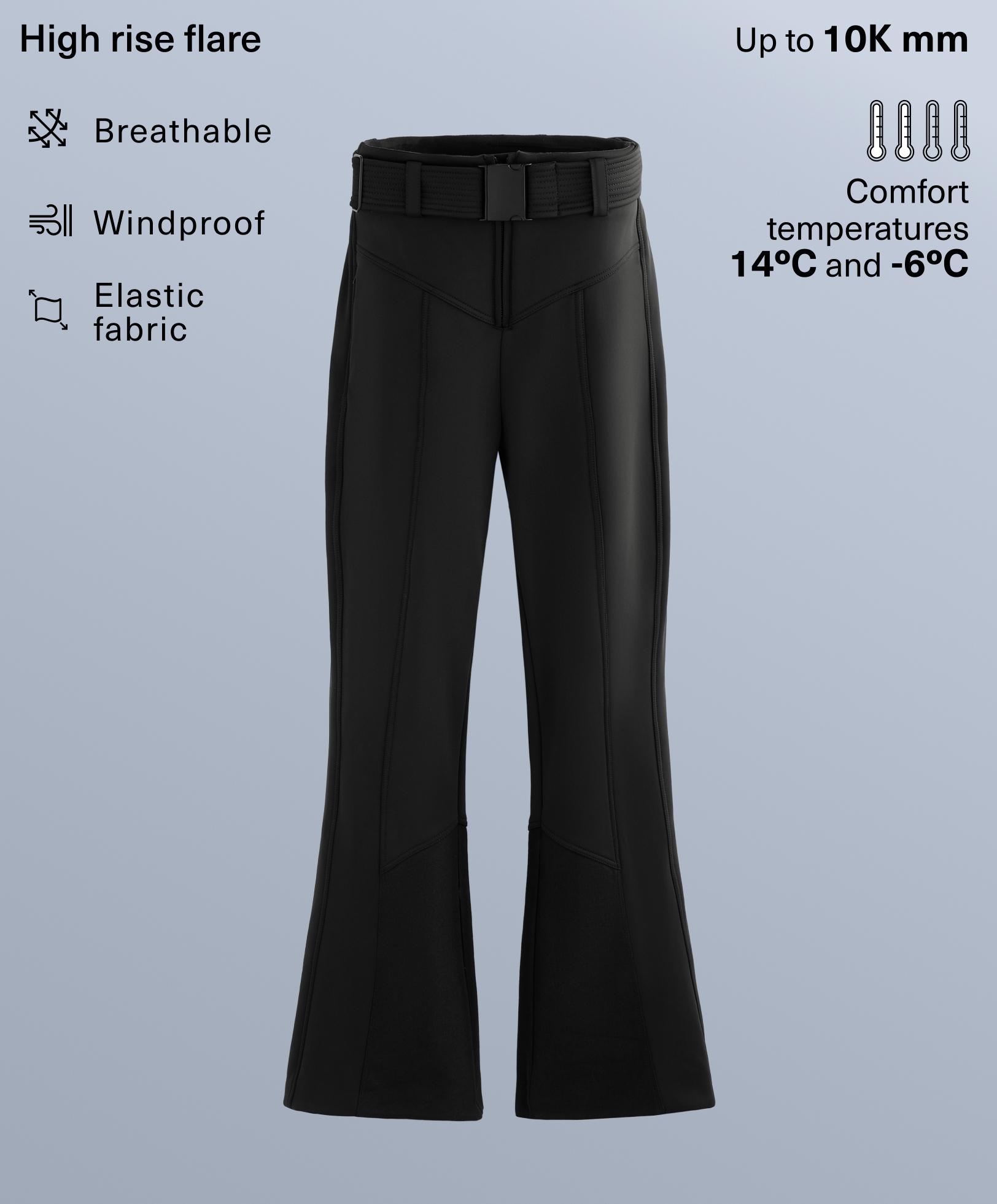 Water-resistant high-rise flare stretch SKI trousers