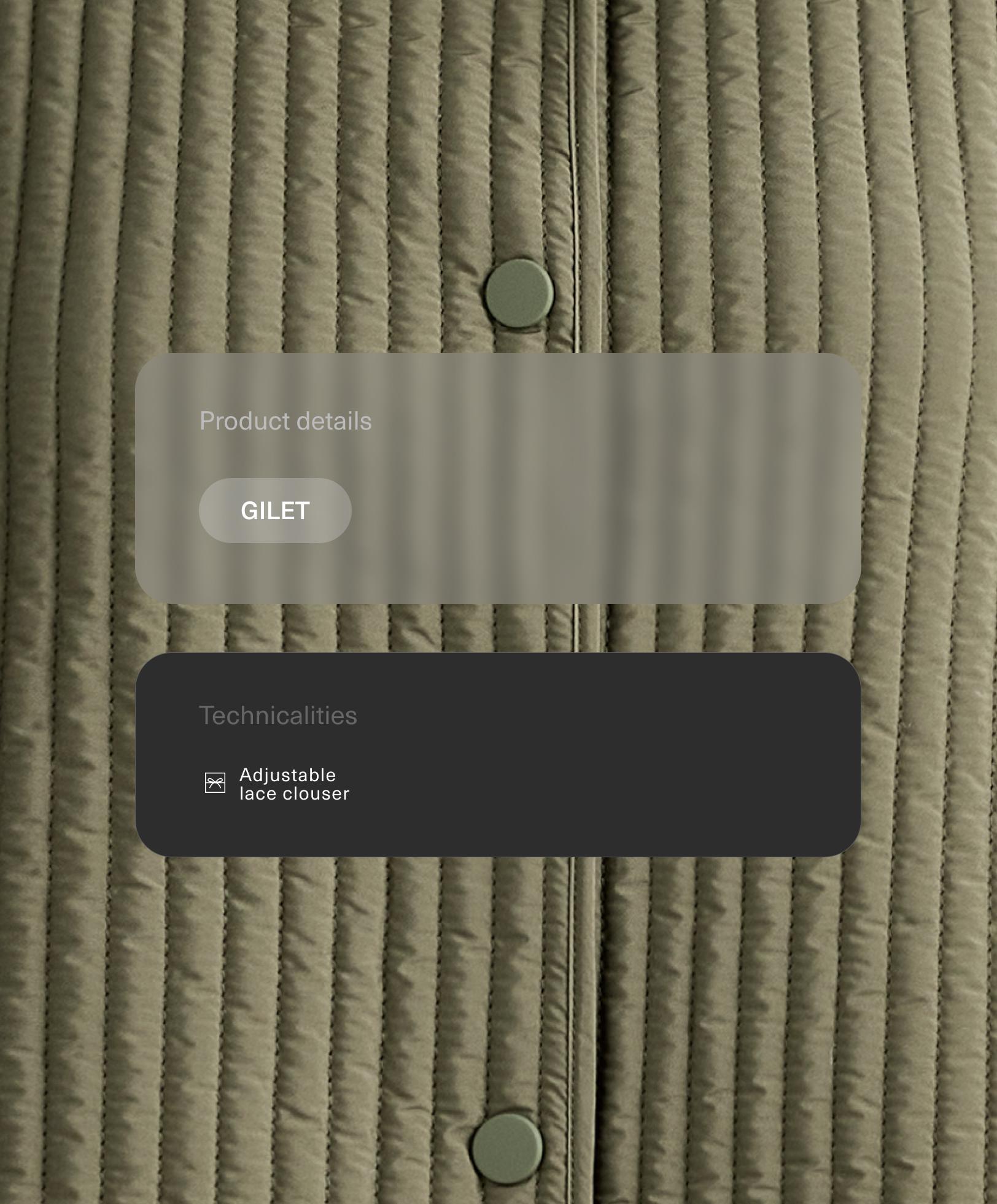 Thin padded nylon gilet