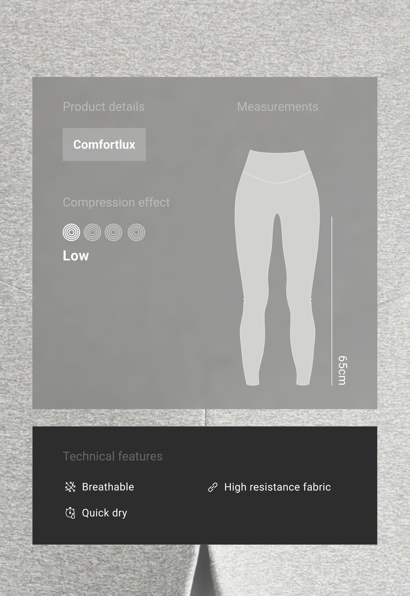 Comfortlux 65cm heathered maternity leggings — PALE GREY