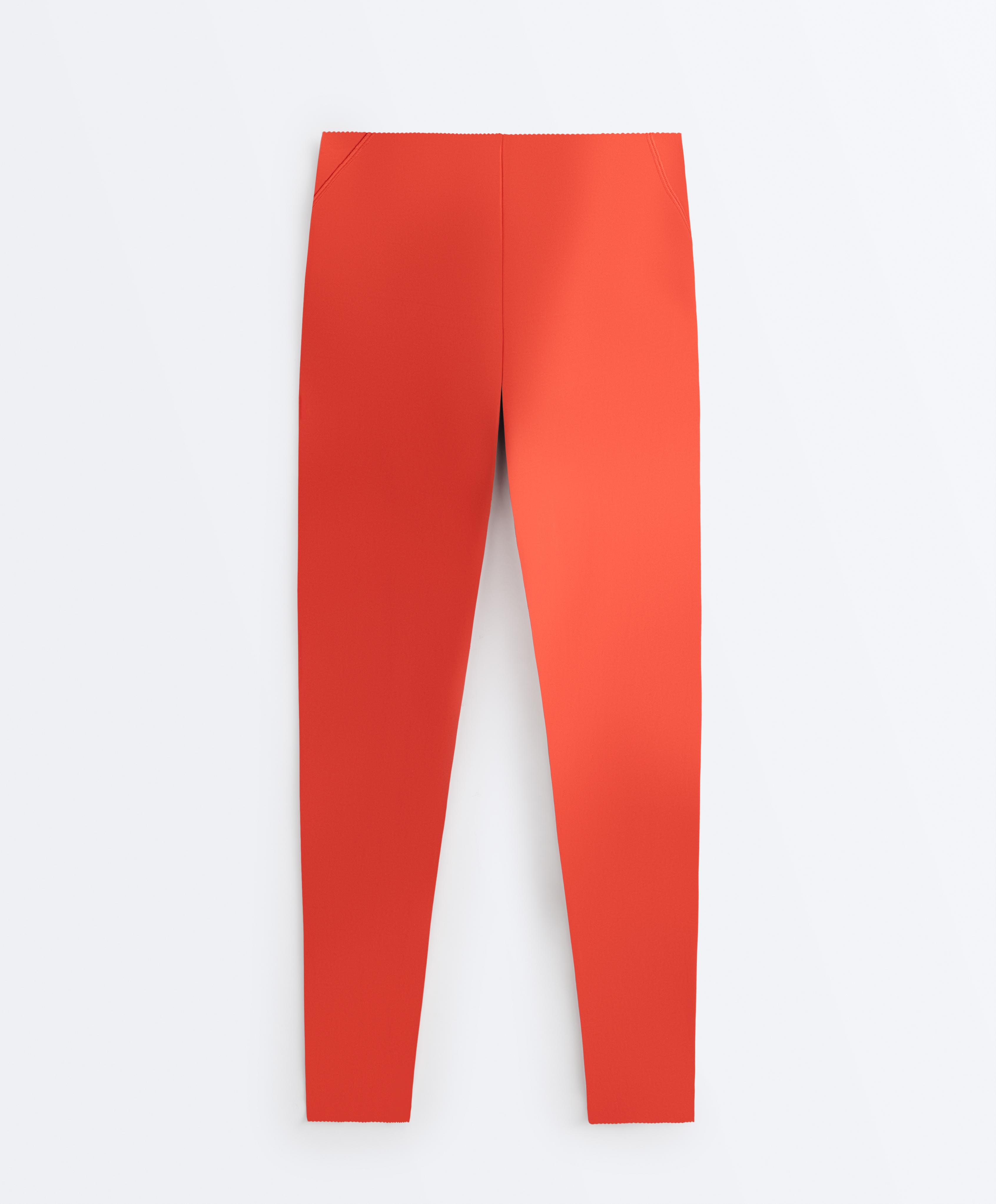 Compressive high-rise core-control ankle-length leggings — BRIGHT ORANGE