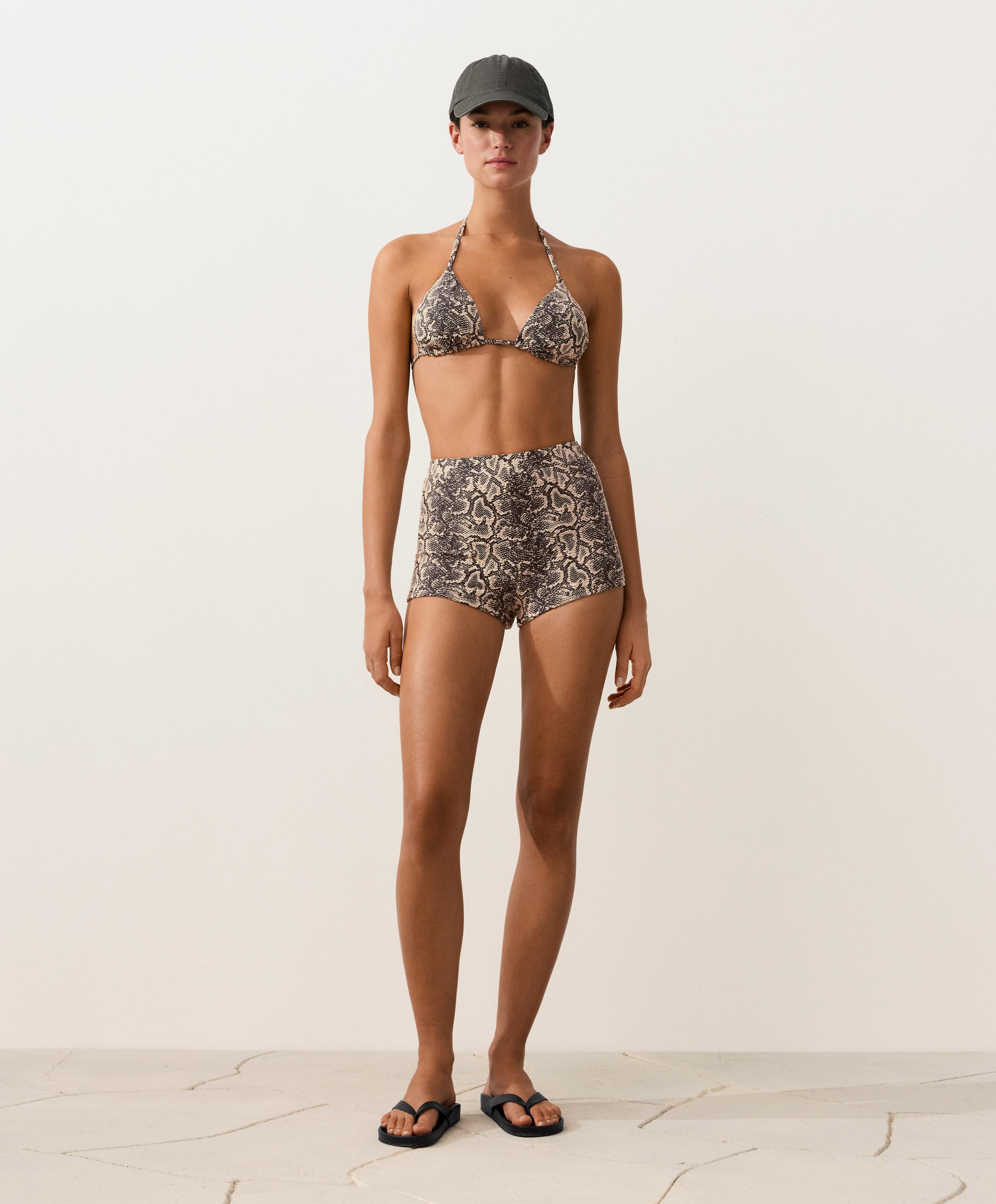 Shorts bikini stampa serpente