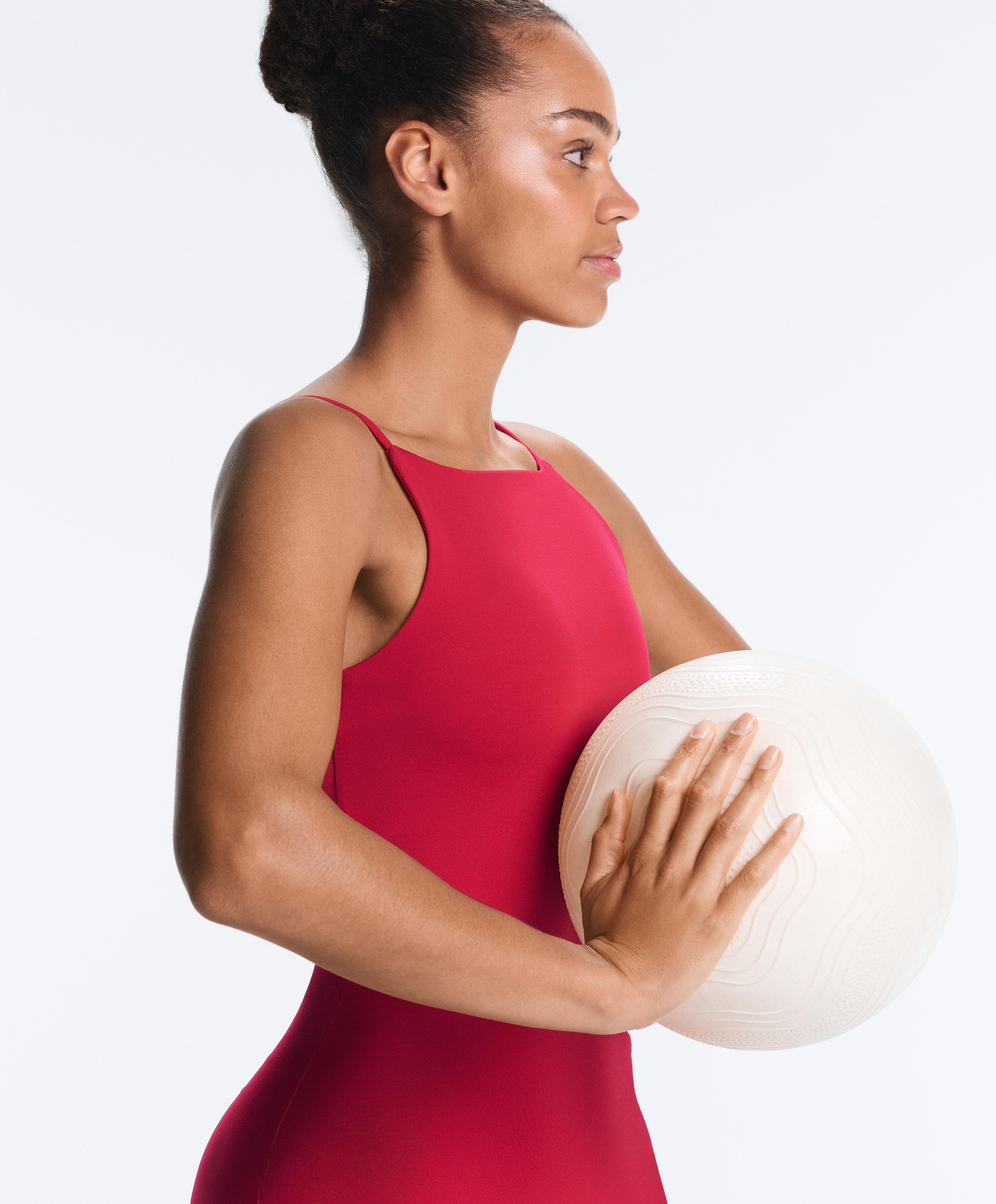 Evermove open-back short jumpsuit — RED