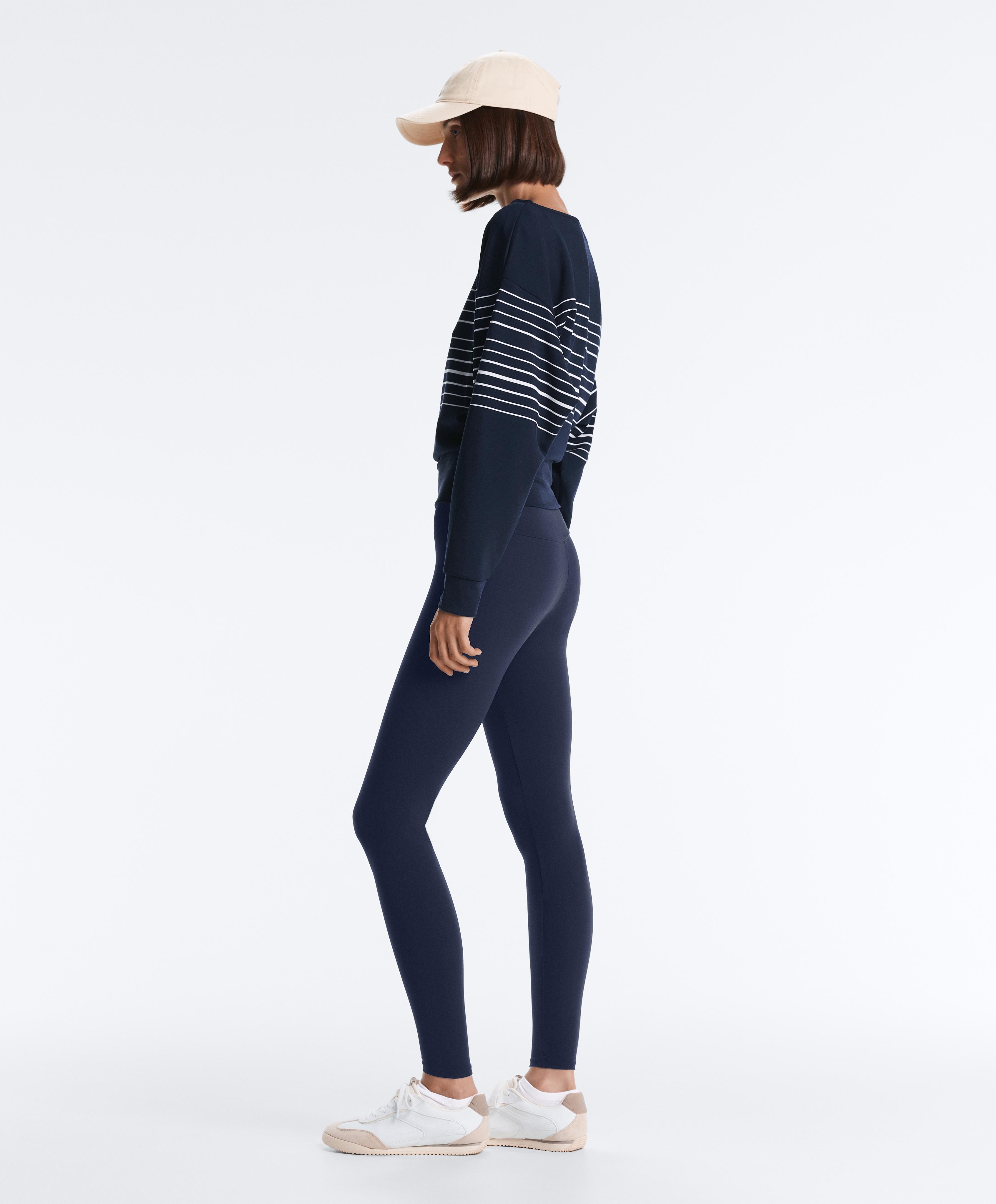 Sailor stripe soft-touch sweatshirt with modal — NAVY BLUE