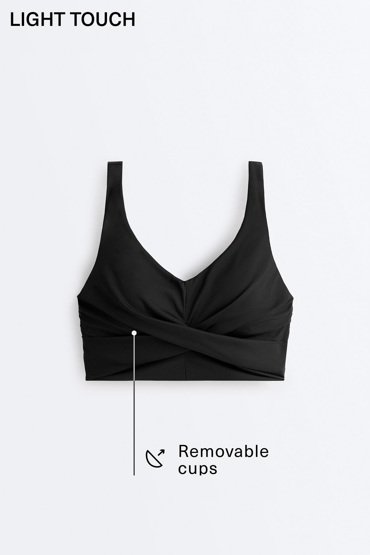 Light Touch crossover tank top — BLACK