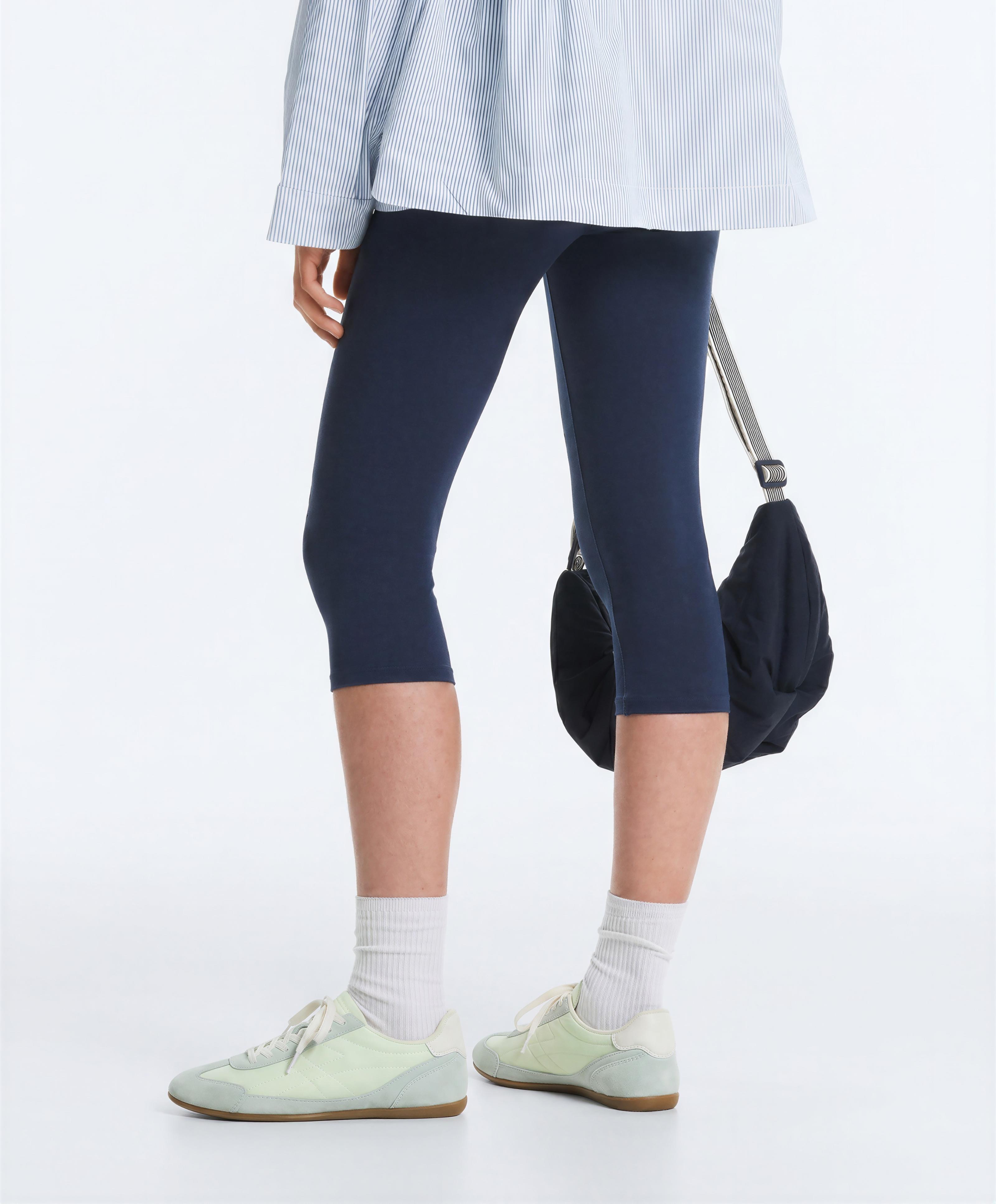 Combined split-leather and fabric trainers — GREEN