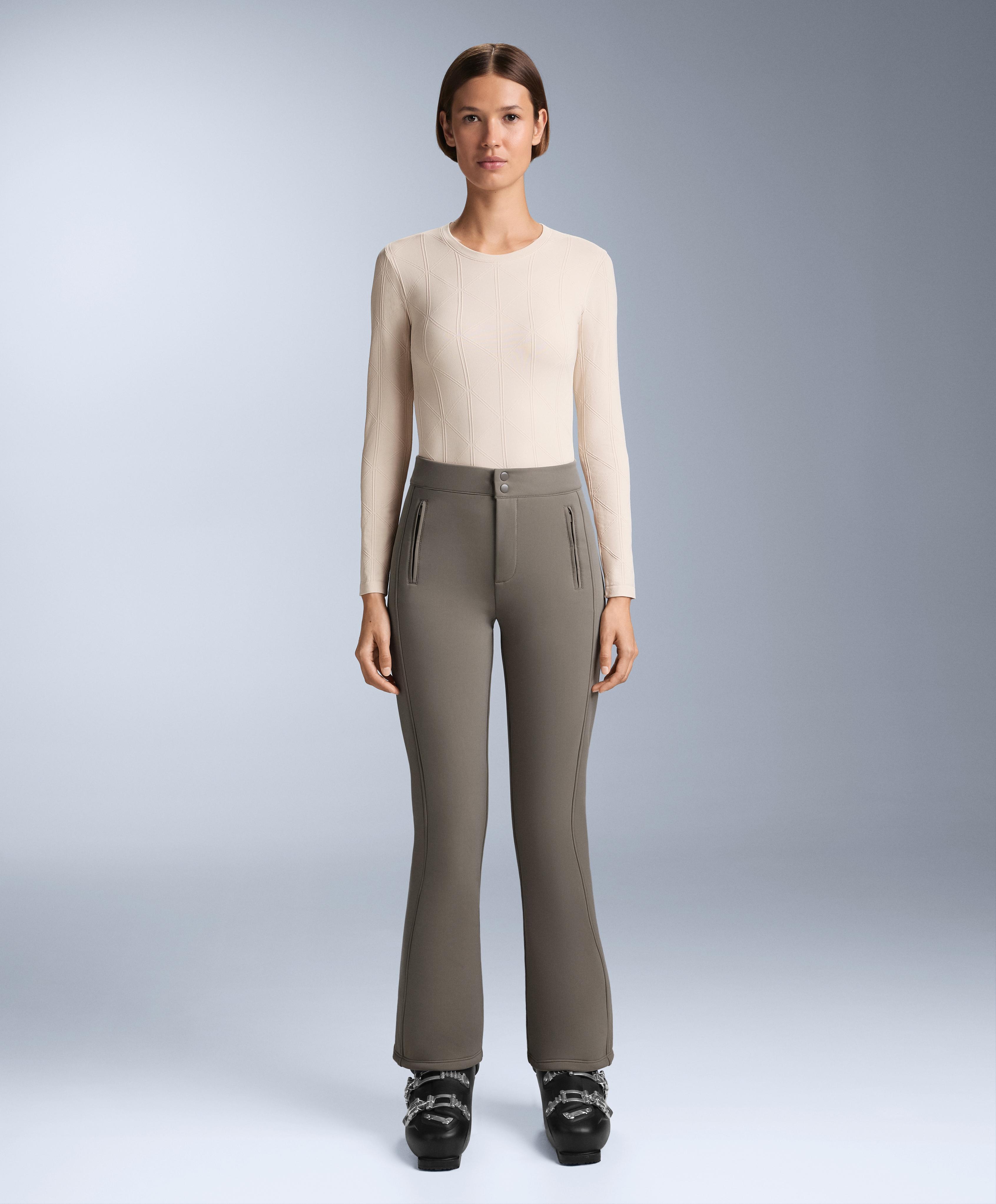 Thermal seamless jacquard base layer T-shirt — PALE MINK