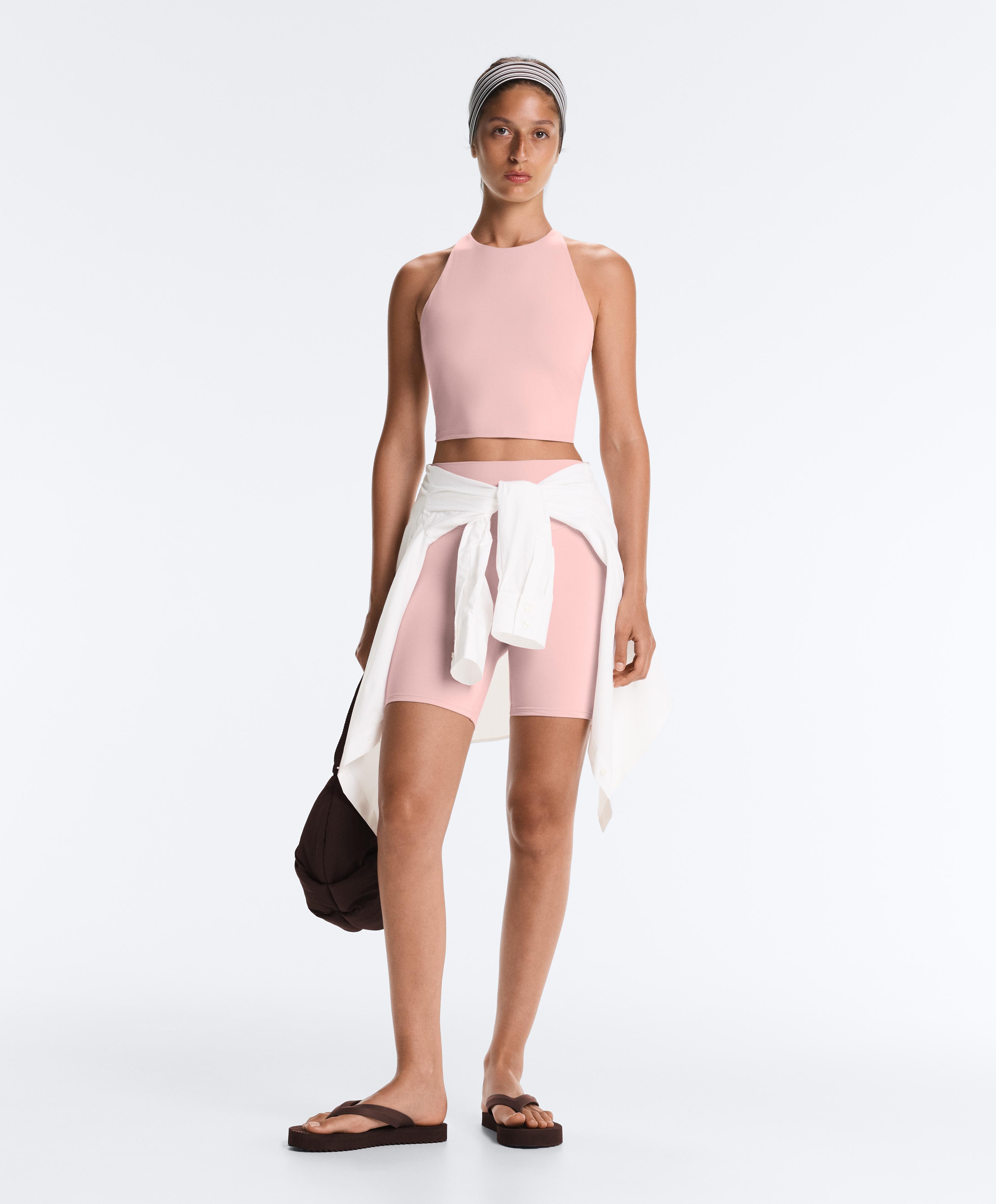 Comfortlux strappy tank top with cups — CLOUD PINK