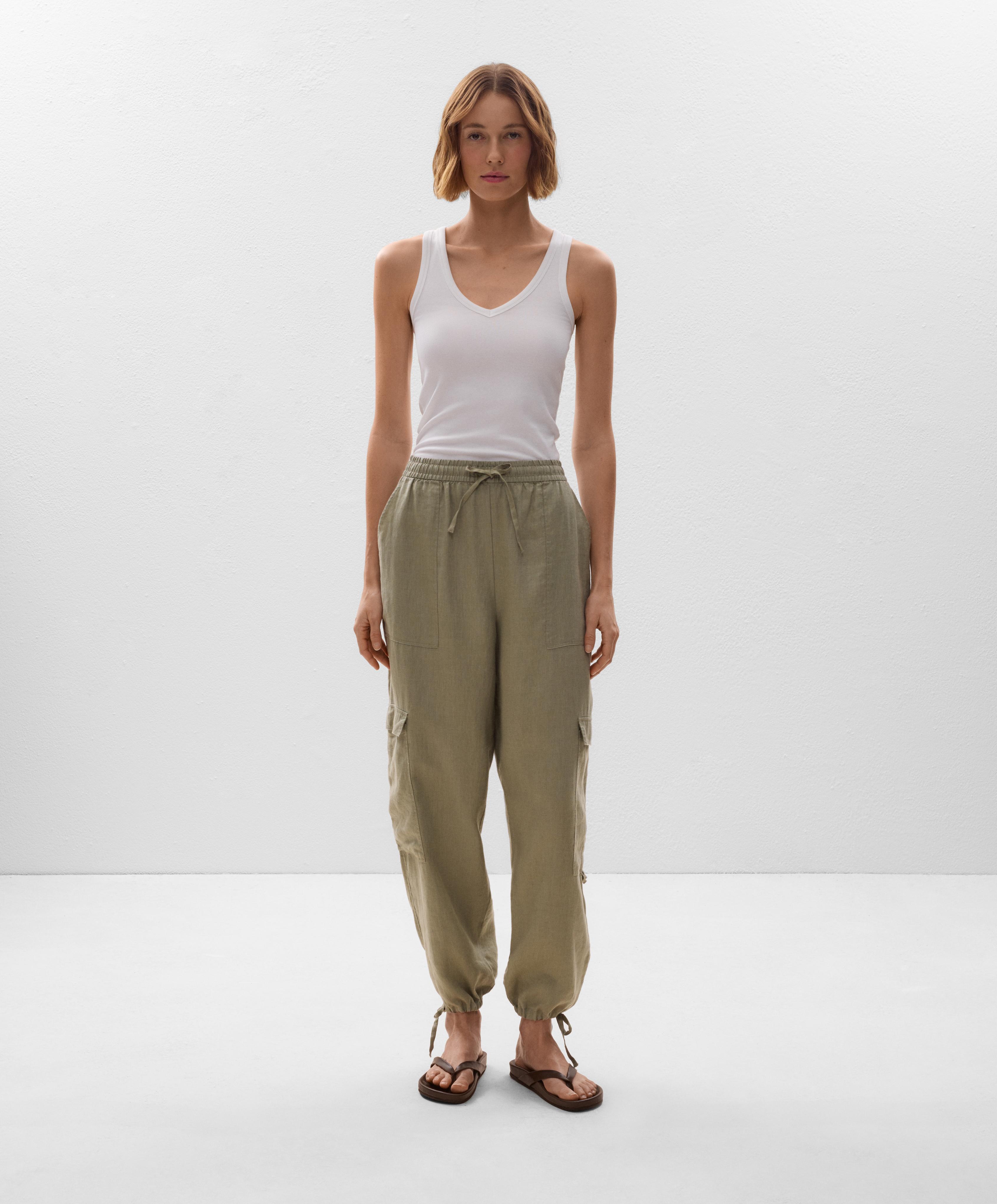 Pantalon cargo 100 % lin Pantalon cargo 100 % lin