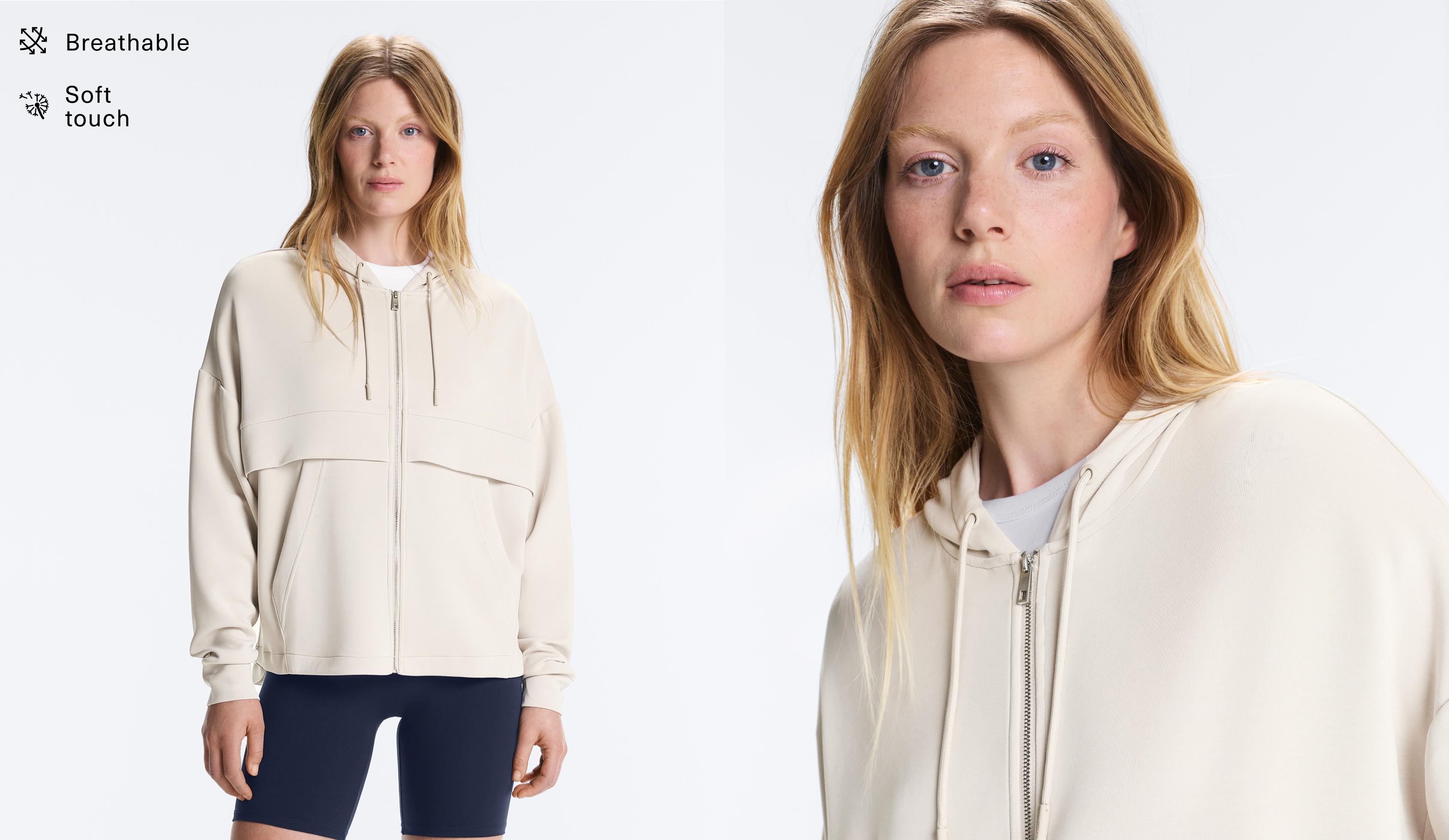 Soft-touch jacket with modal — PALE MINK
