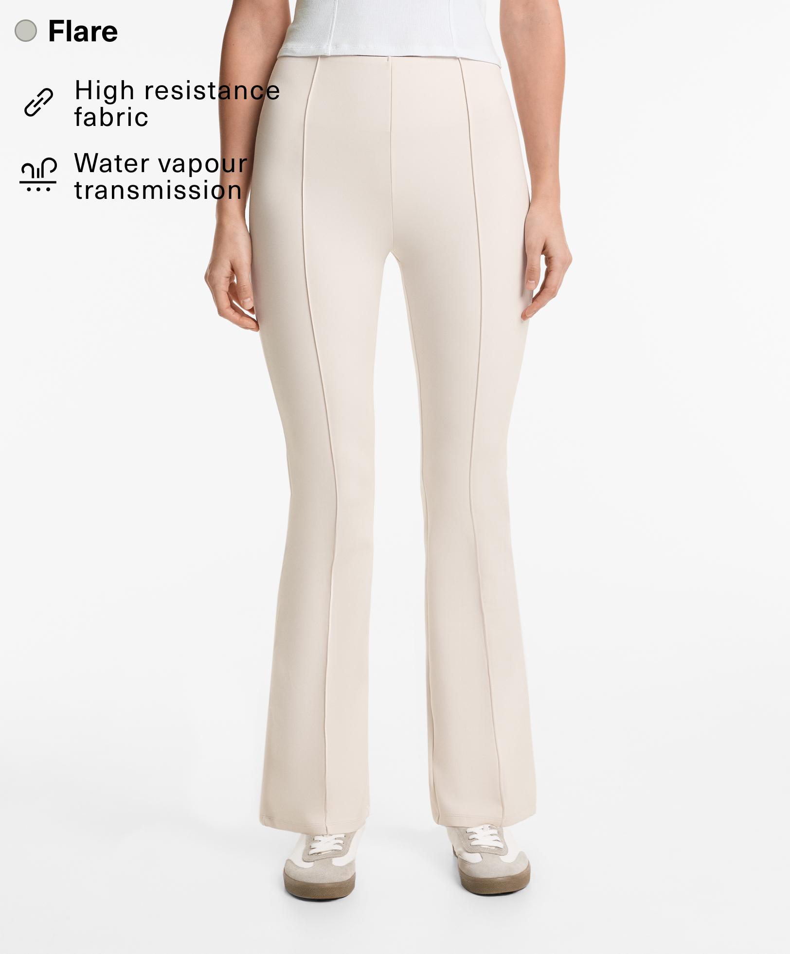 Neoprene-effect flare trousers Neoprene-effect flare trousers