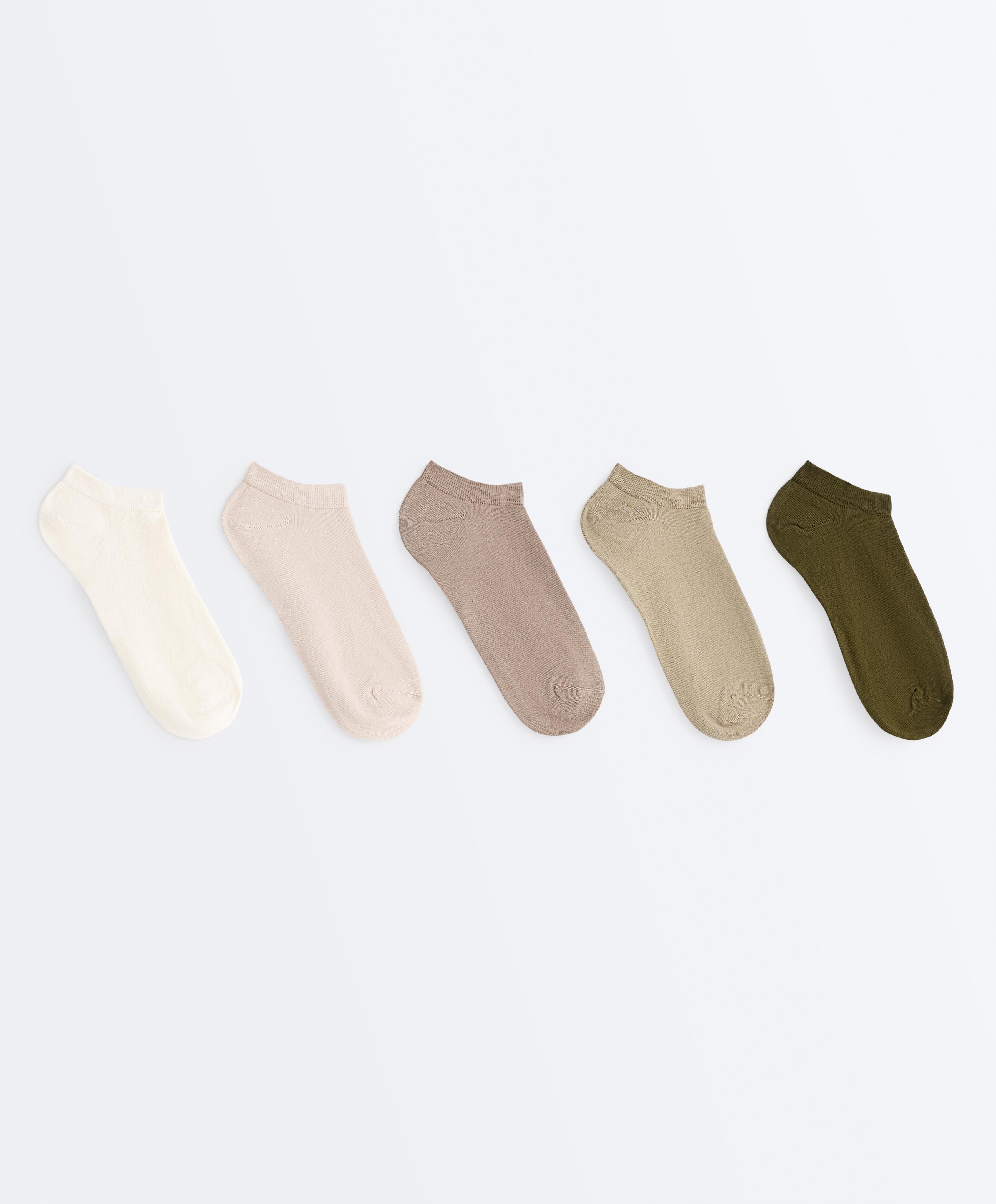 5 paia di calzini sneaker misto cotone