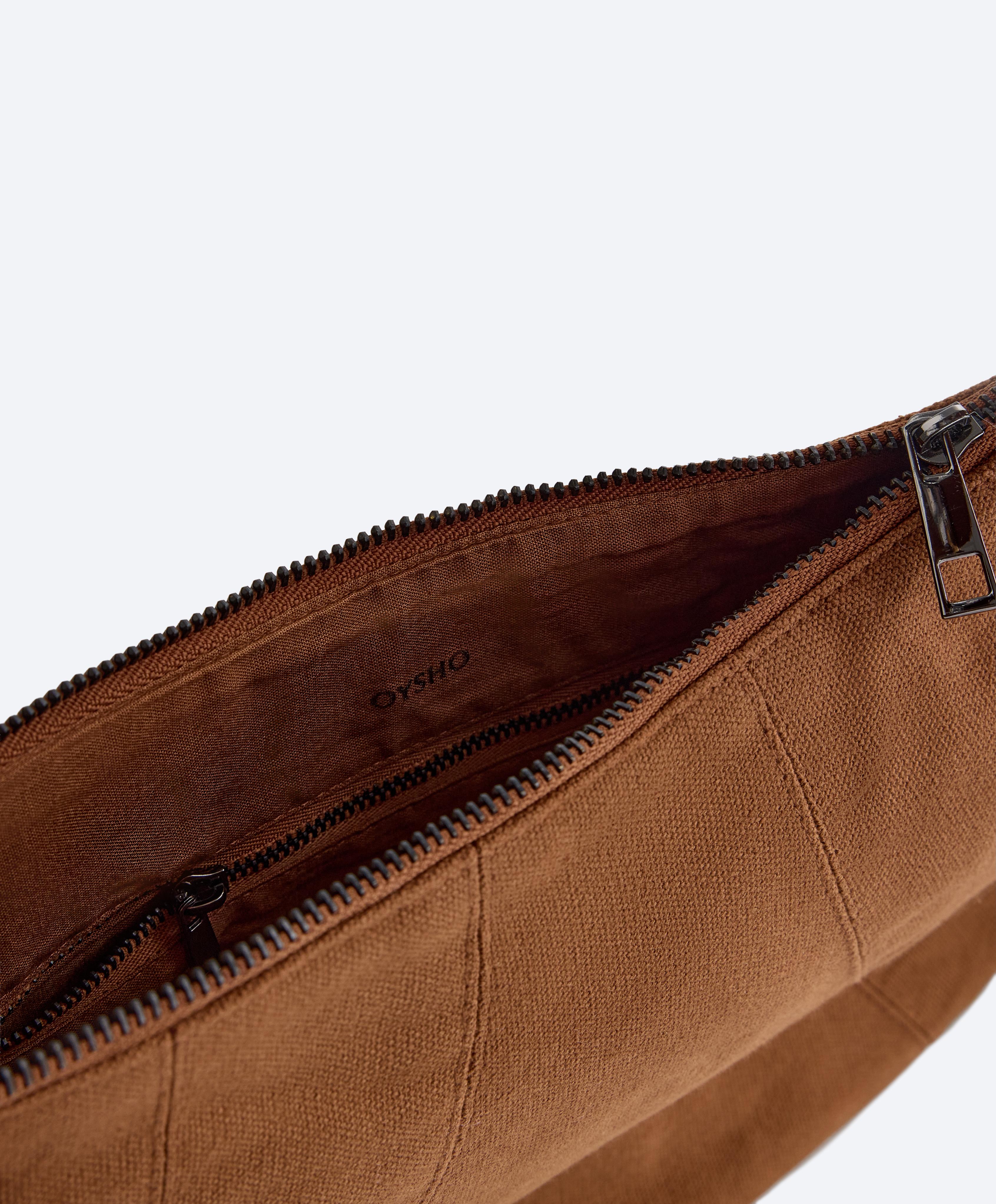 100% cotton crossbody bag — TOFFEE