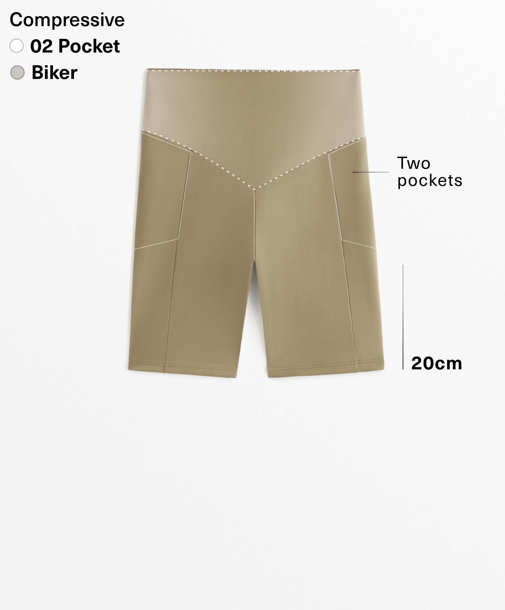 Compressive pocket high rise 20cm cycle leggings