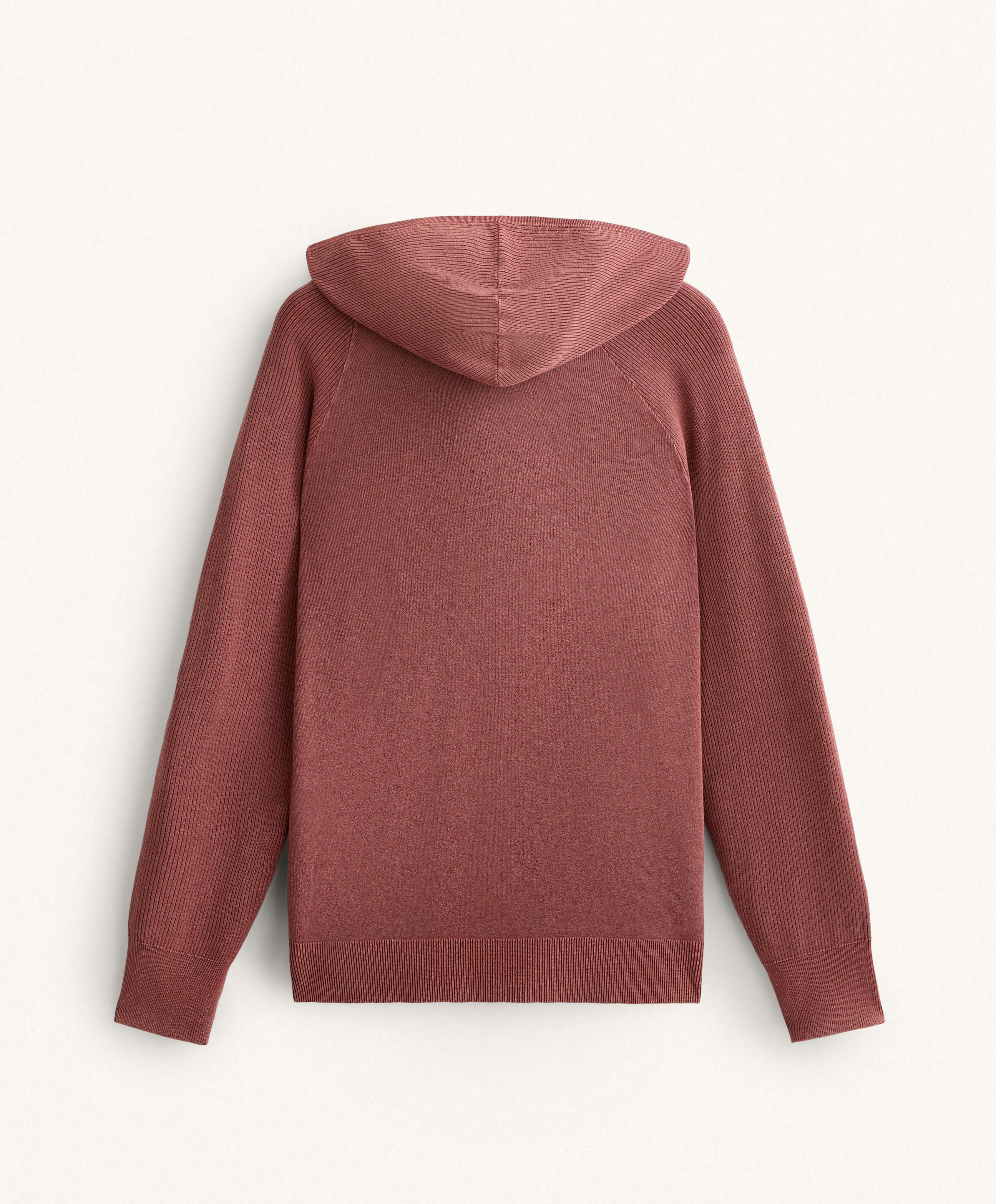 Long hooded knit jacket