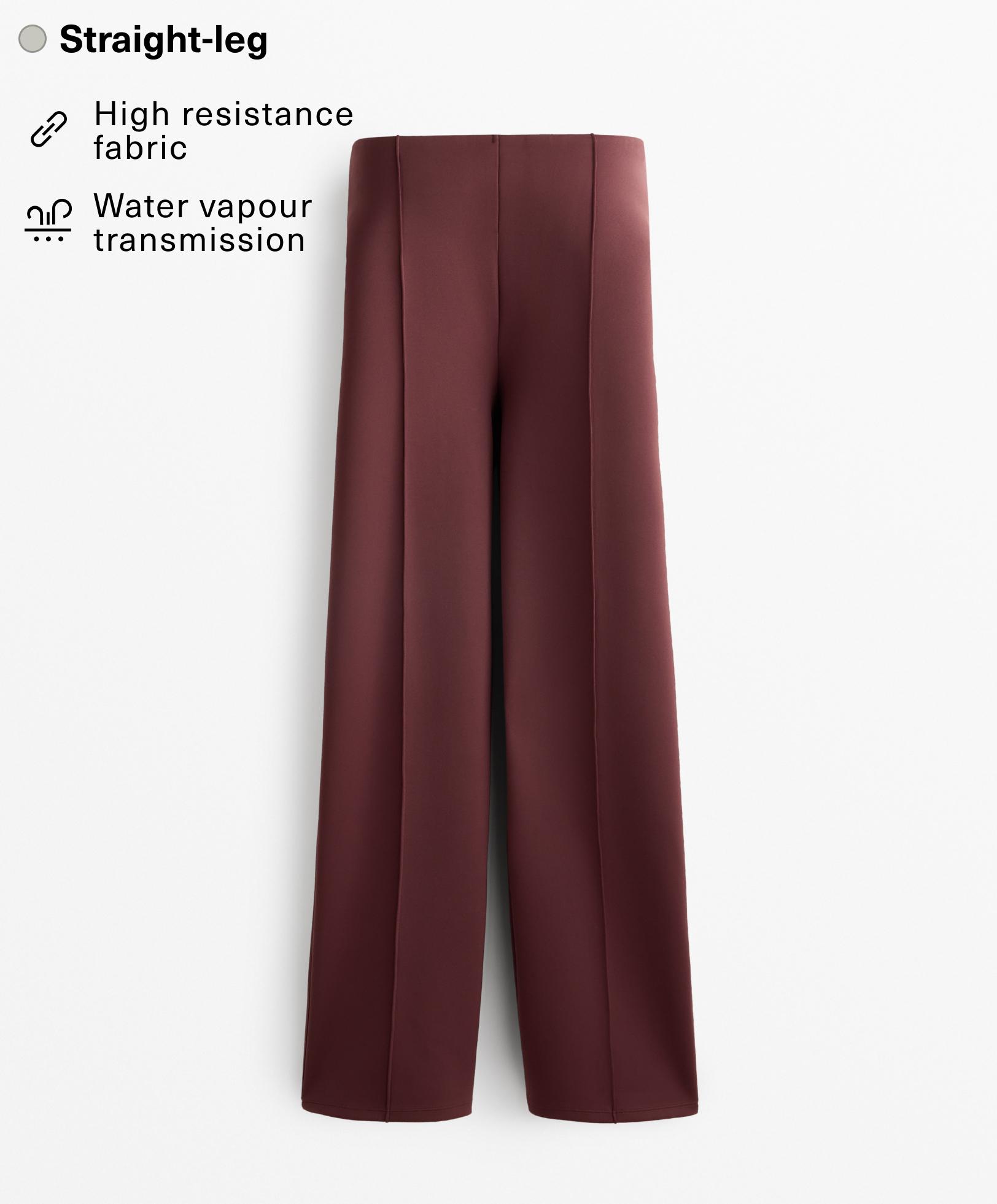 Neoprene-effect straight-leg trousers