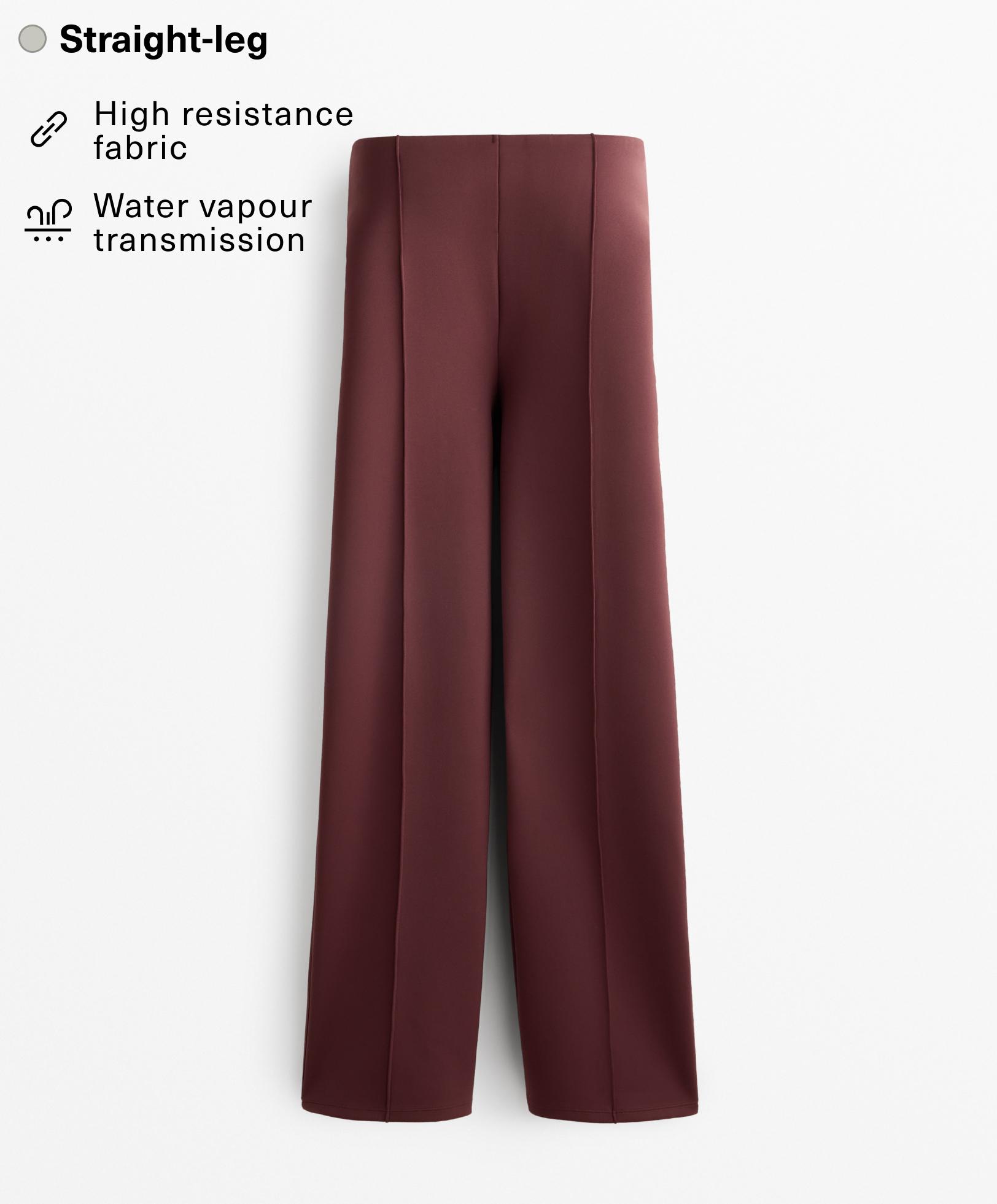 Neoprene-effect straight-leg trousers Neoprene-effect straight-leg trousers