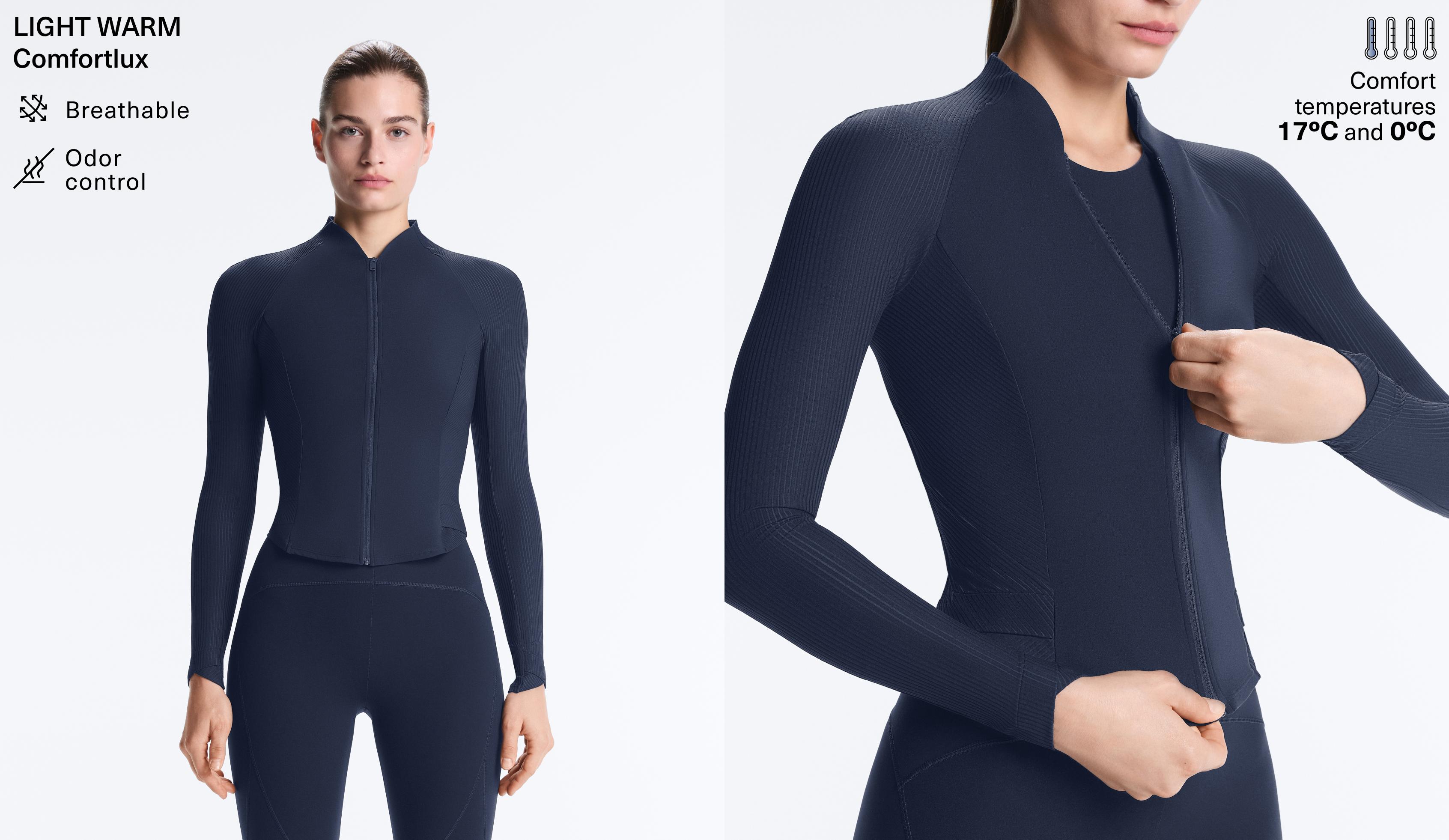 Comfortlux rib technical jacket — NAVY BLUE