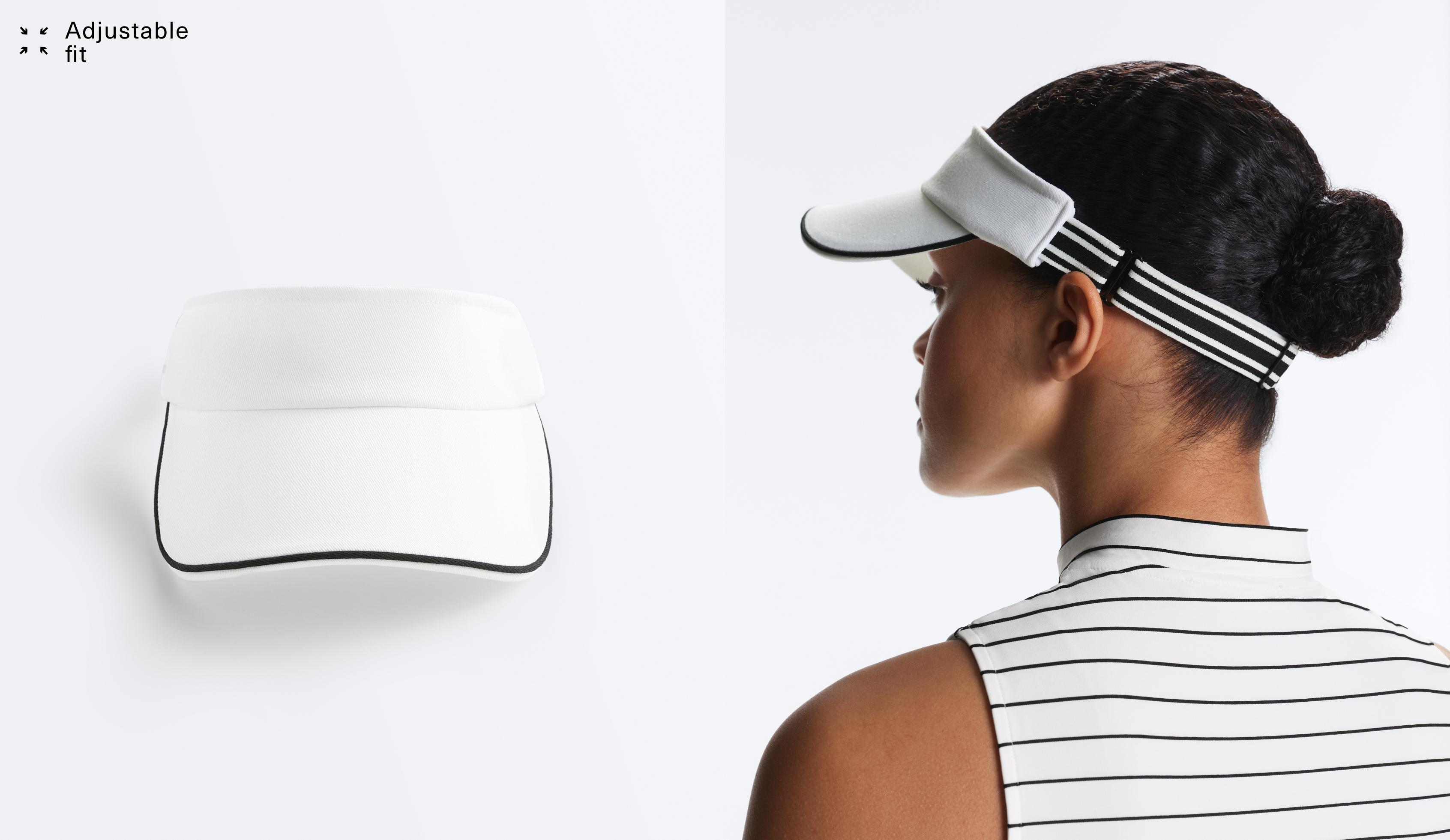 Sports piping visor — WHITE 