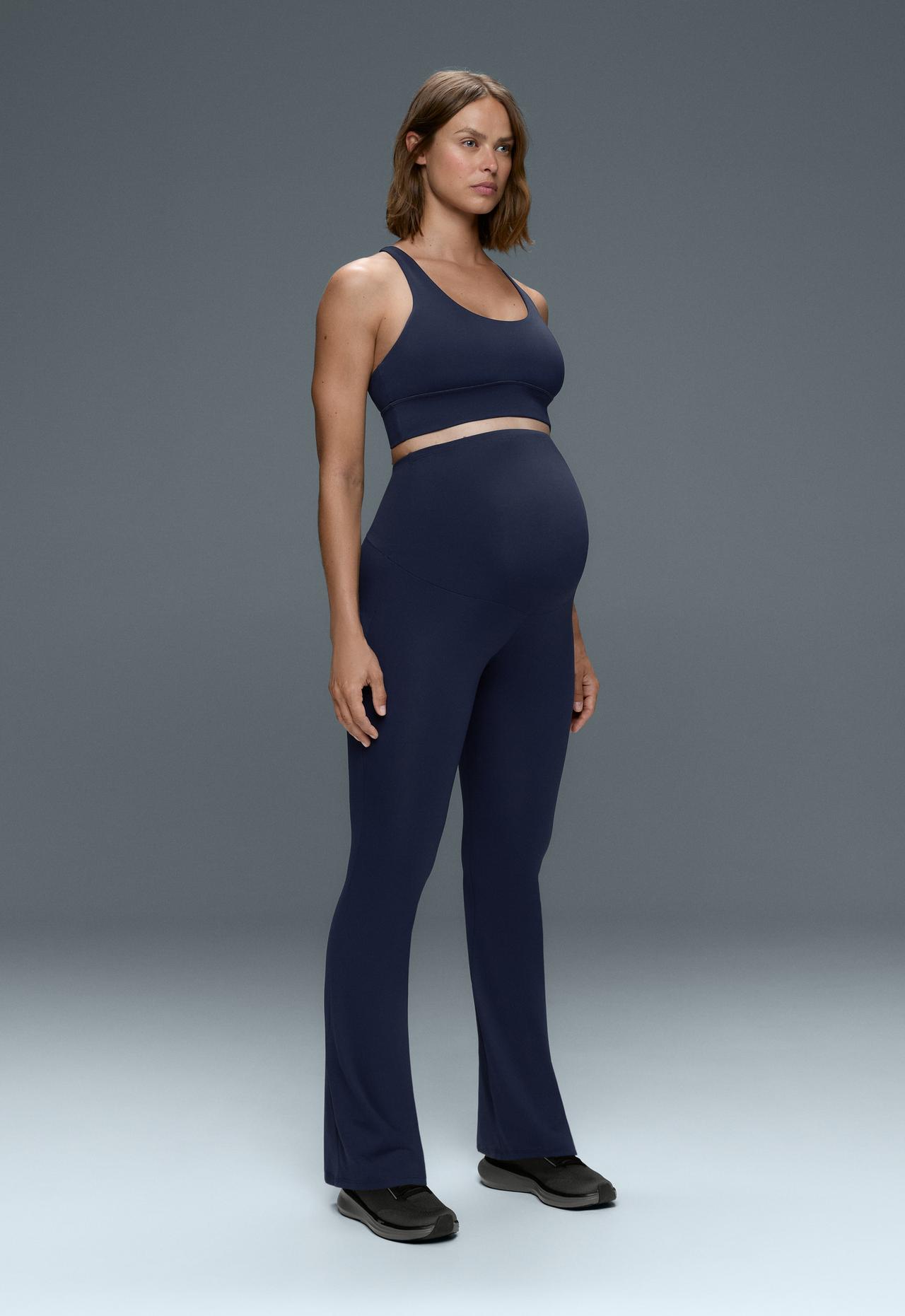 Maternity Comfortlux flare trousers — NAVY BLUE