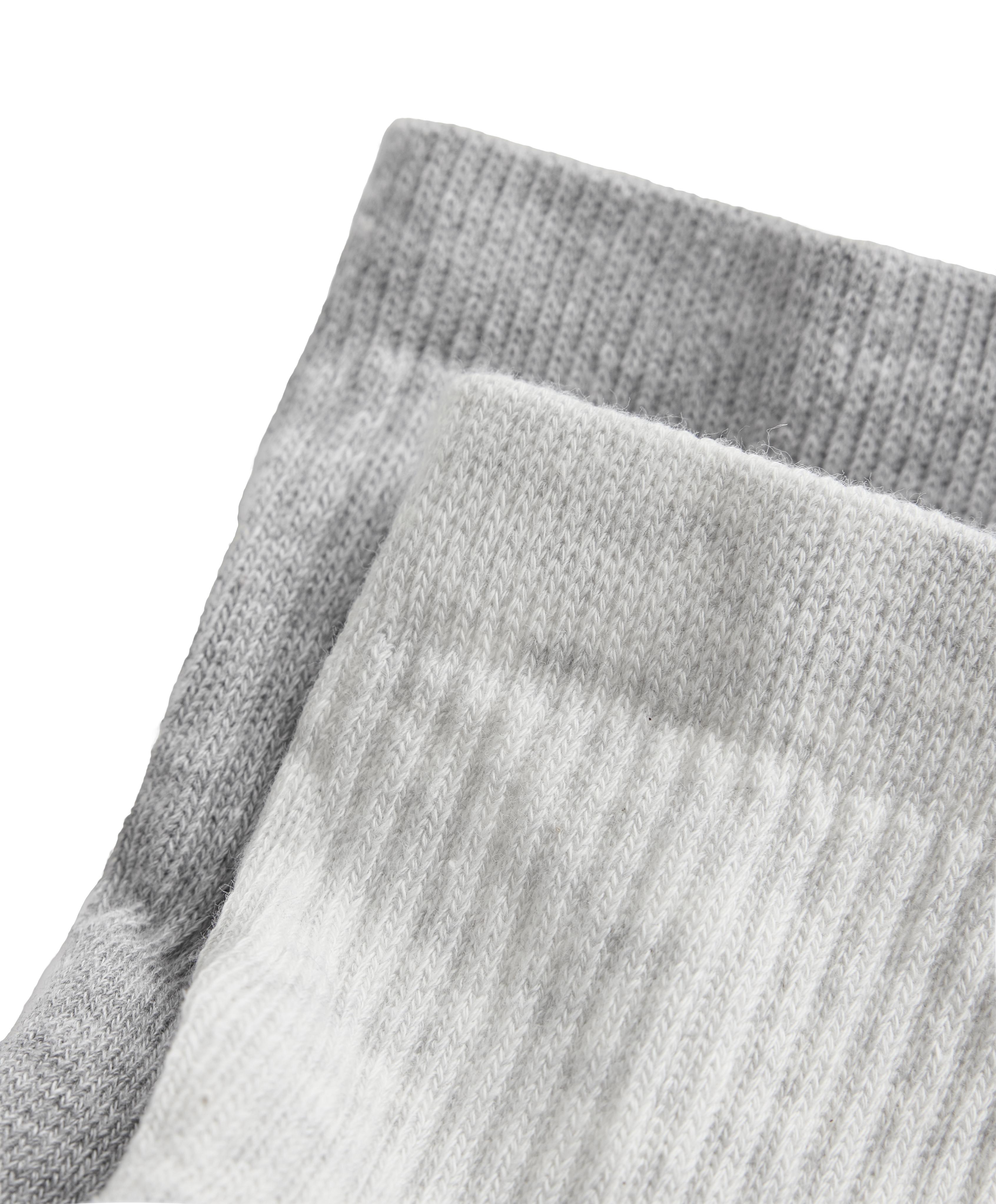 2 pairs of padded cotton quarter yoga and Pilates socks — PALE GREY MELANGE