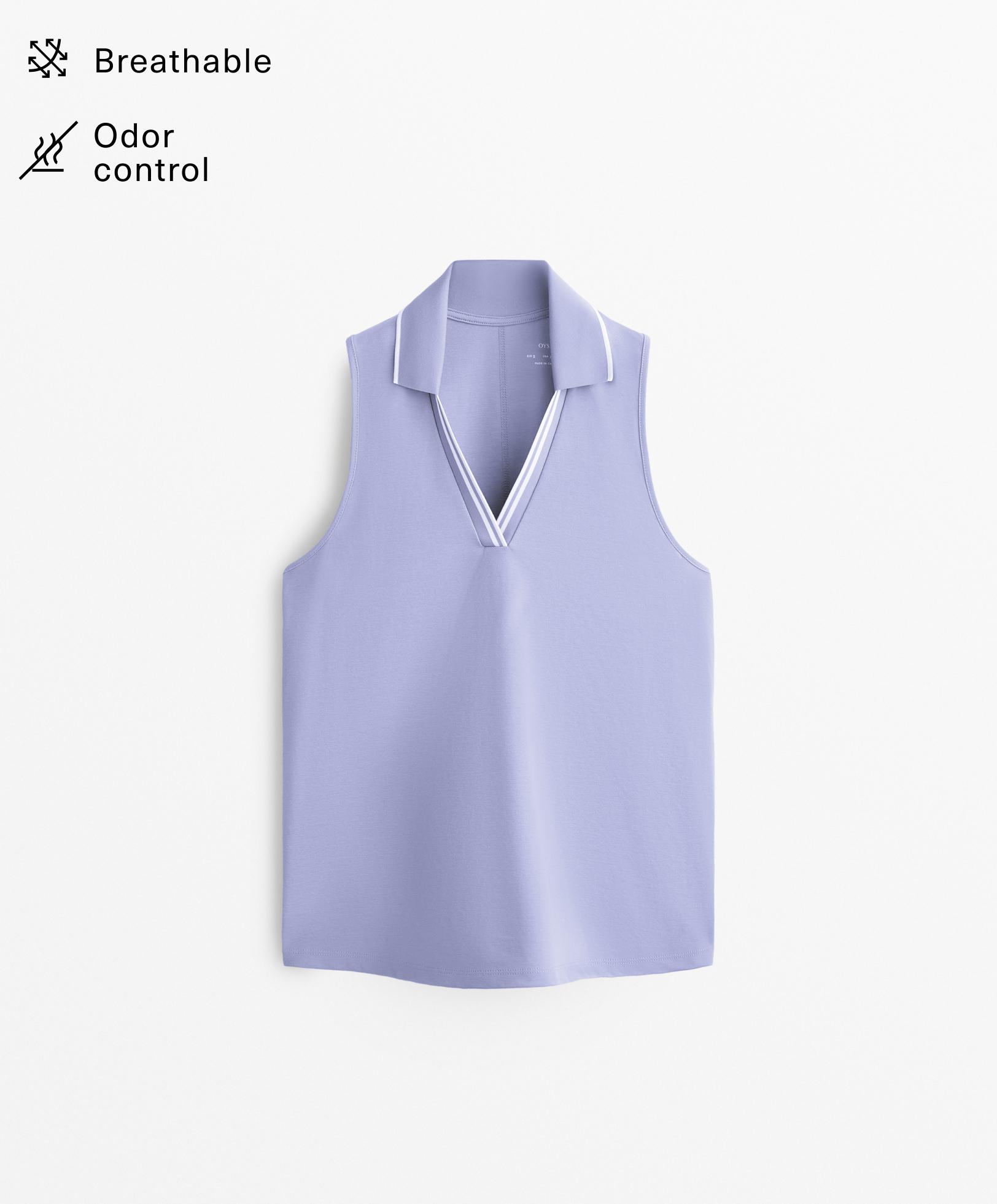 Sleeveless polo shirt with cotton