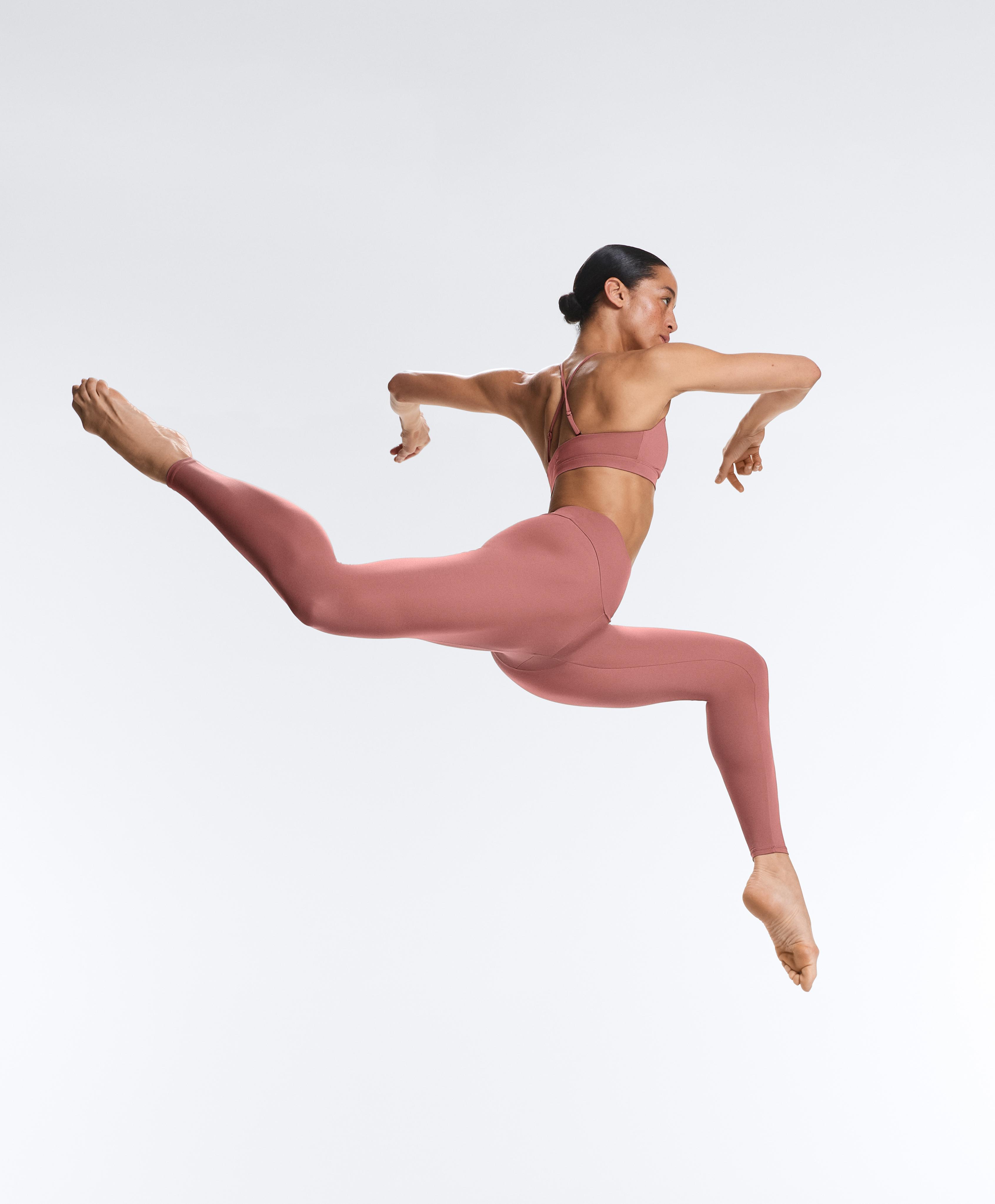 Comfortlux high-waisted ankle-length leggings — PALE PINK