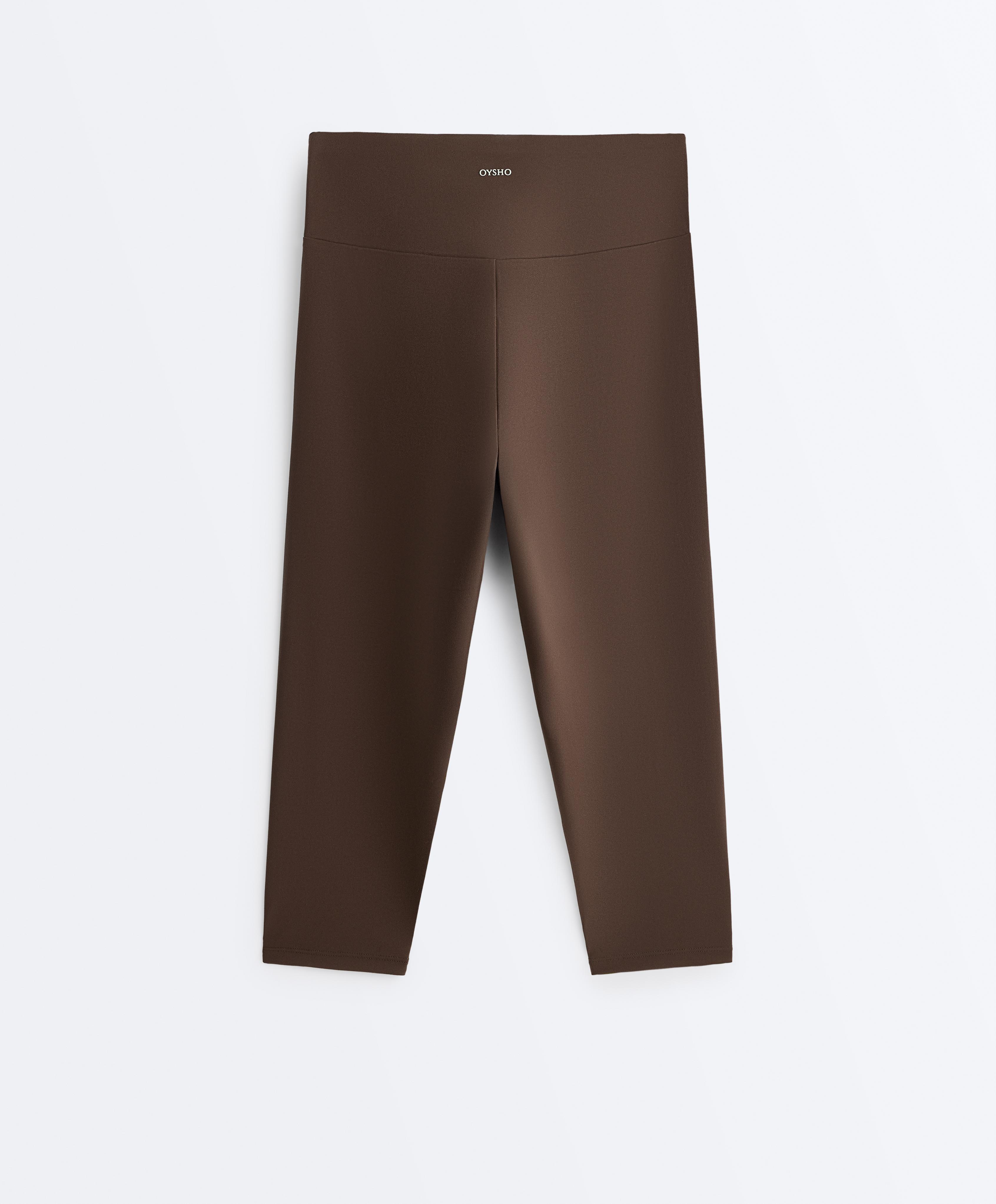 Comfortlux high-rise 40cm knee-length leggings — DARK BROWN