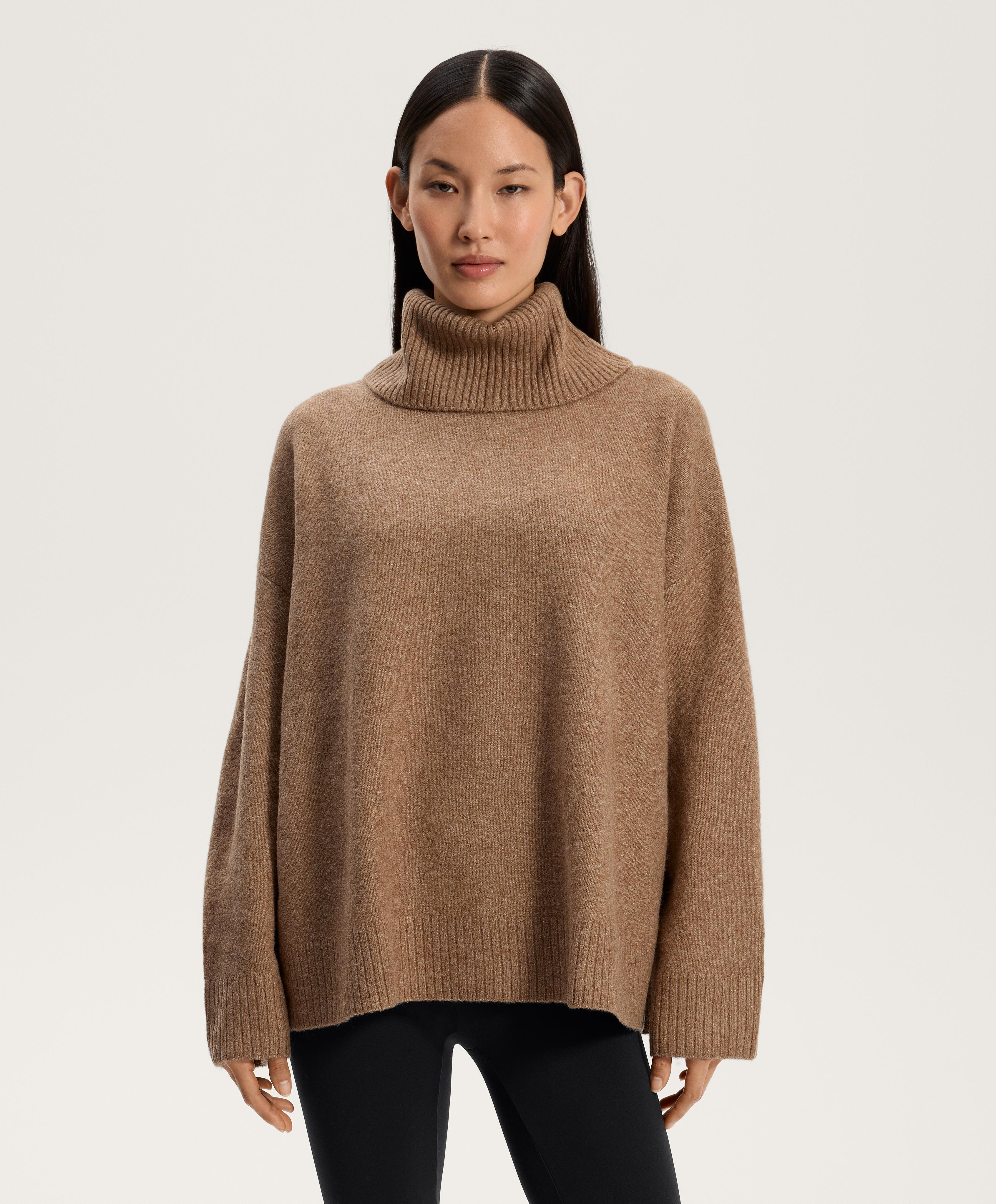 Oversize soft knit polo neck jumper
