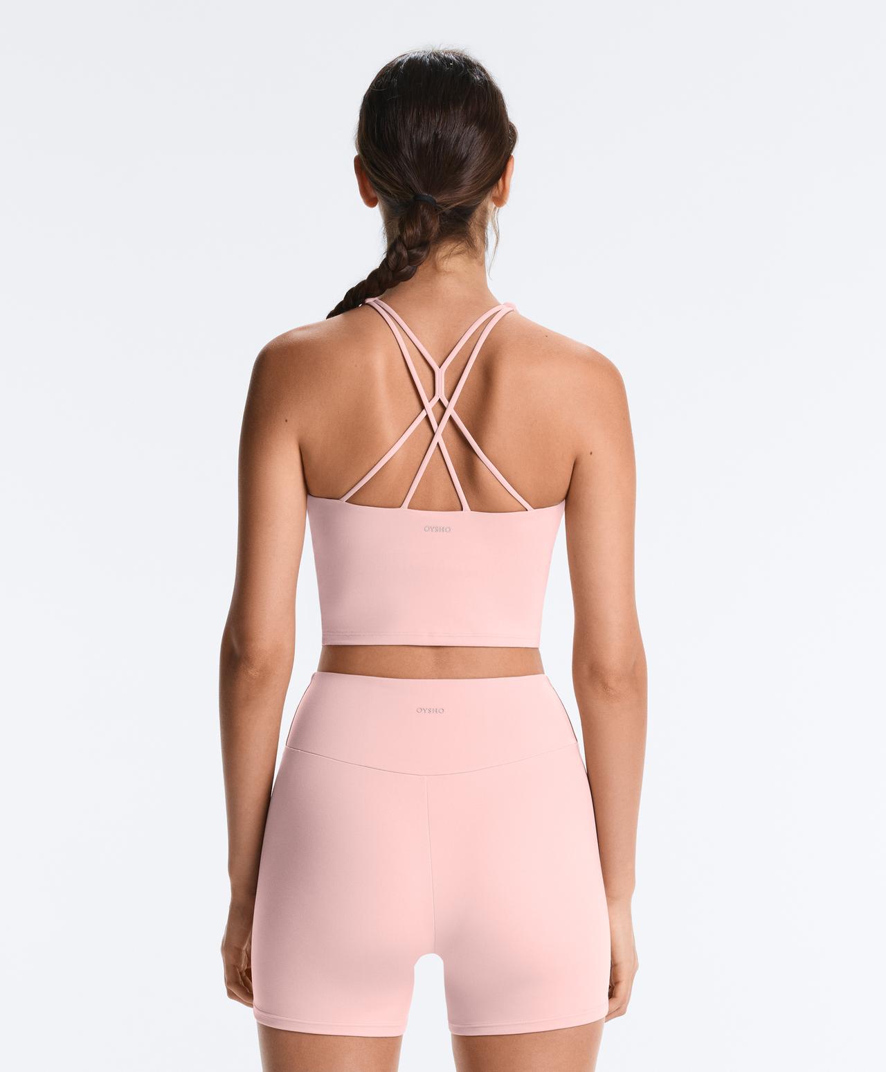 Comfortlux strap tank top with cups — CLOUD PINK