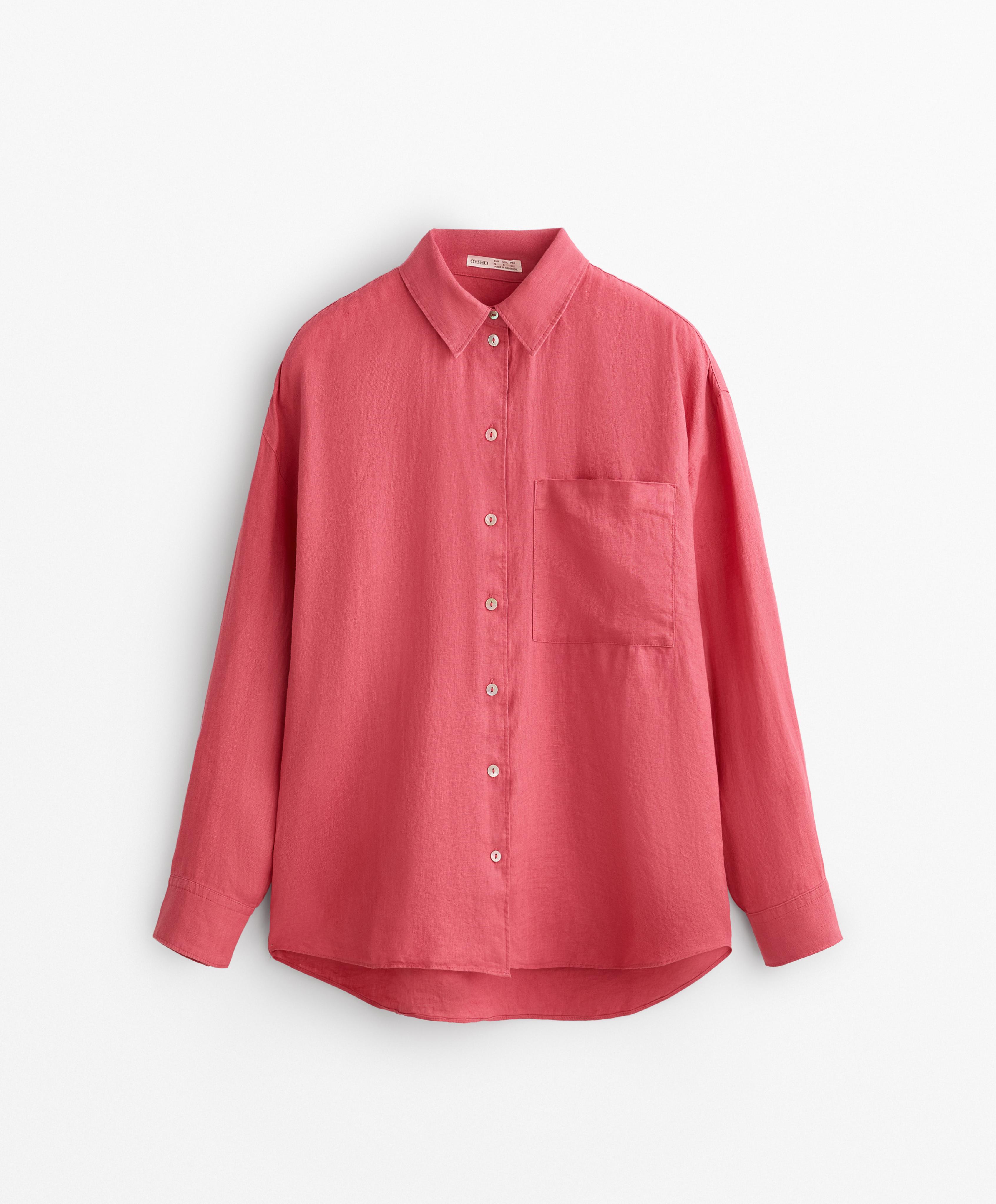 100% linen long-sleeved shirt