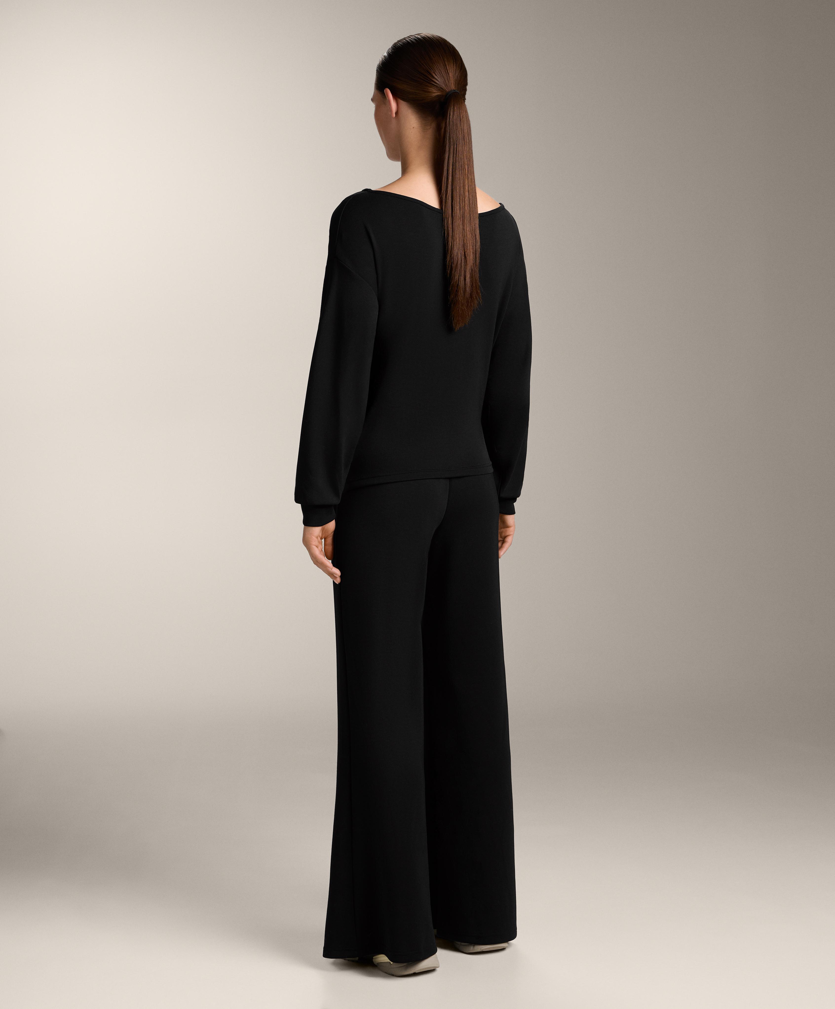 Flare trousers with soft-touch modal — BLACK