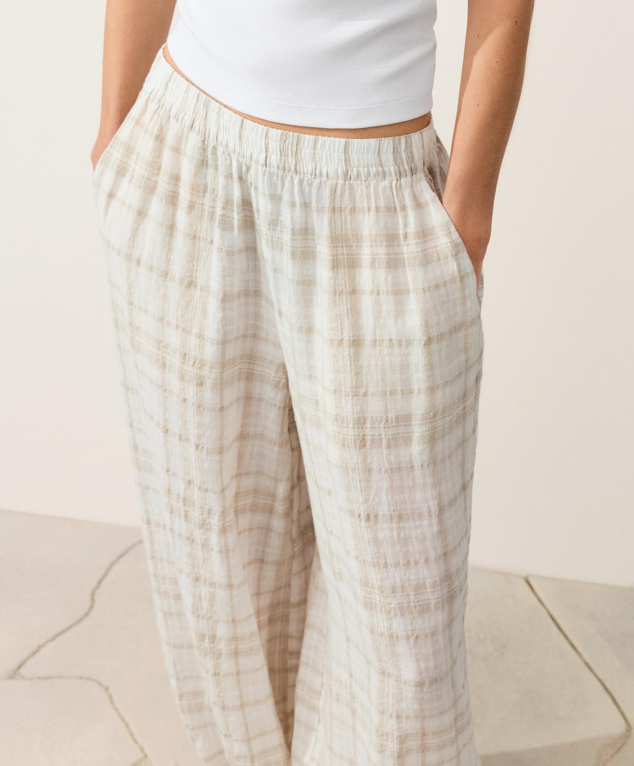 Linen and lyocell blend bloomer trousers — NOUGAT