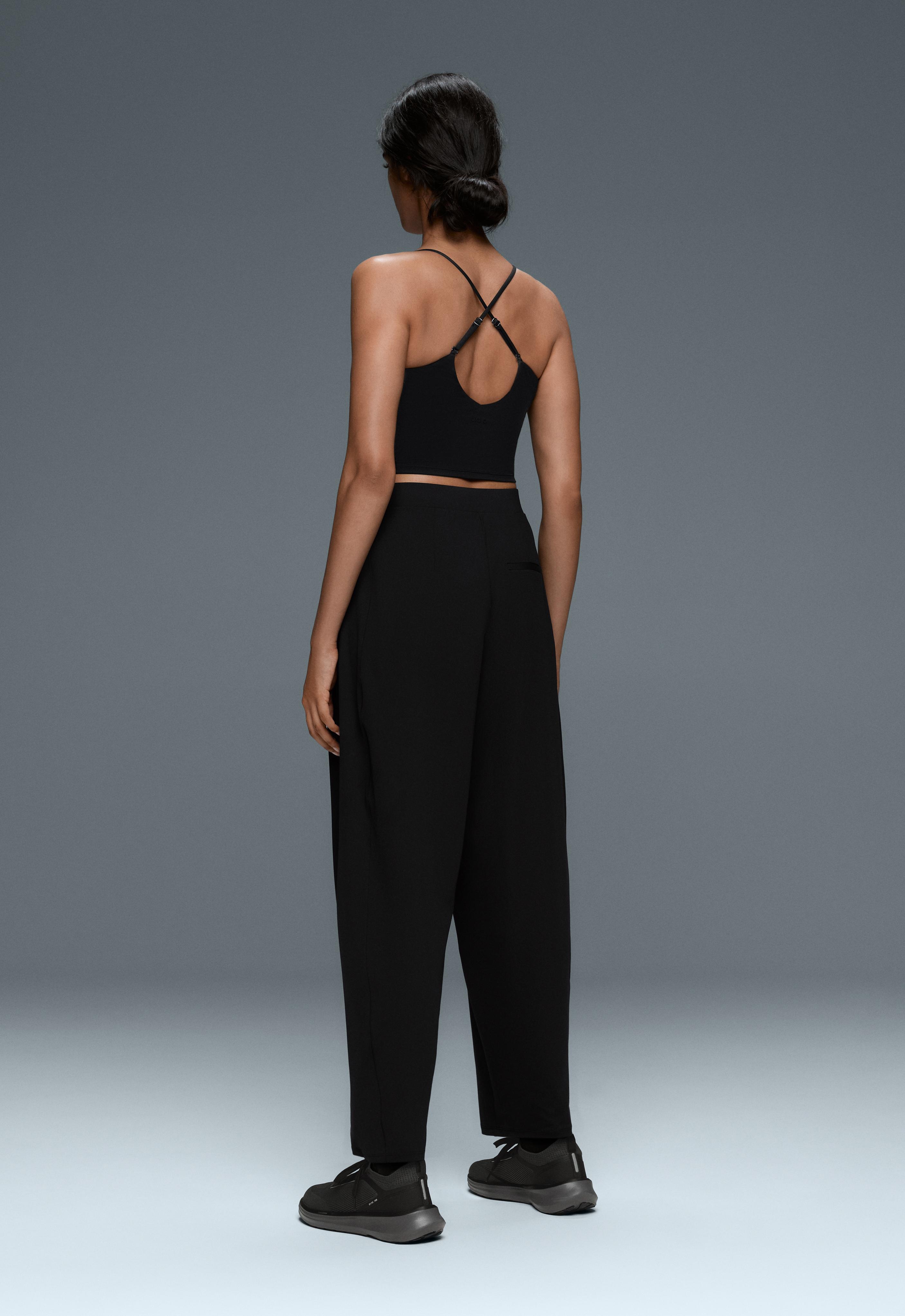 Mid-rise Comfortlux balloon trousers — BLACK
