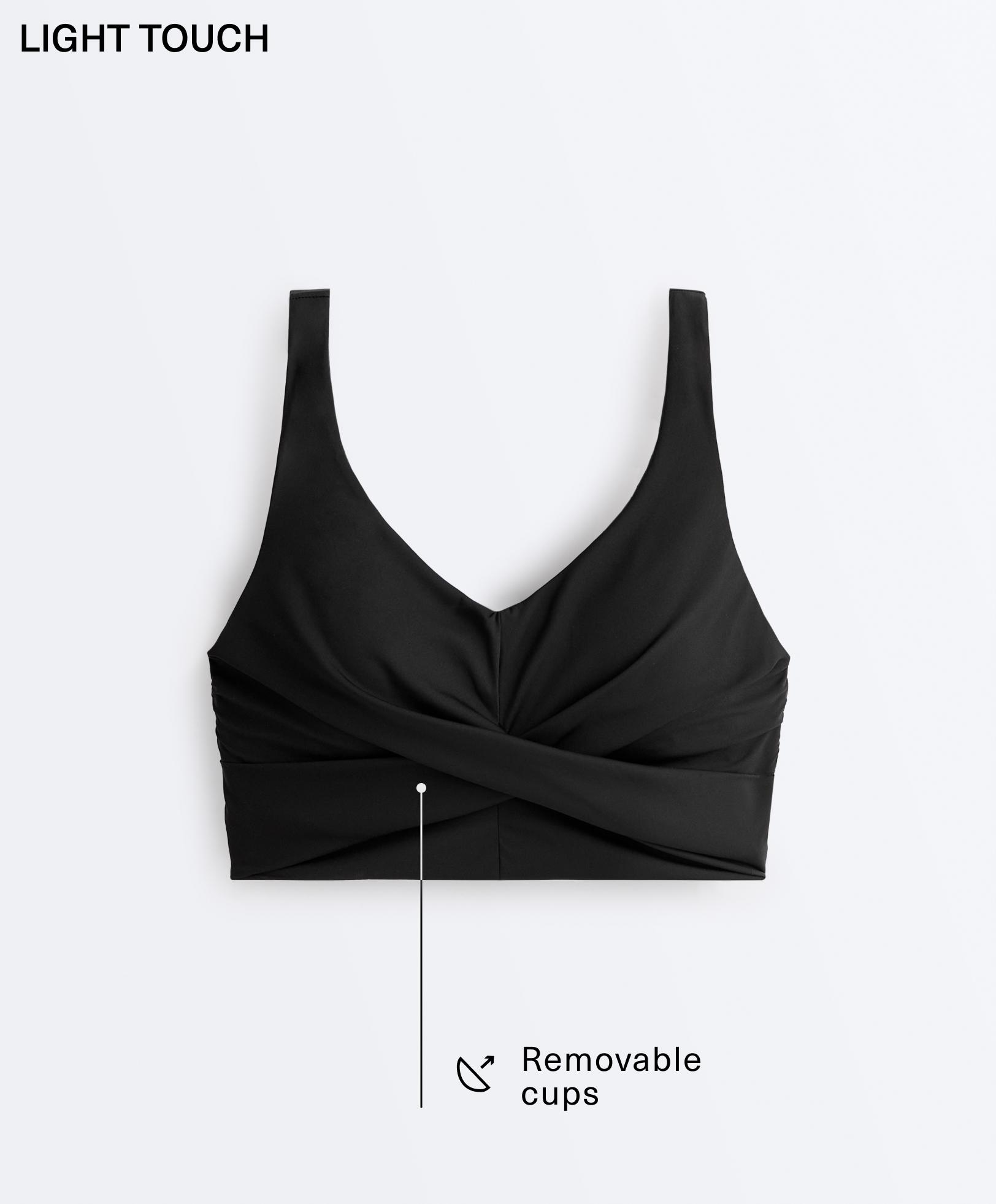 Light Touch crossover tank top — BLACK