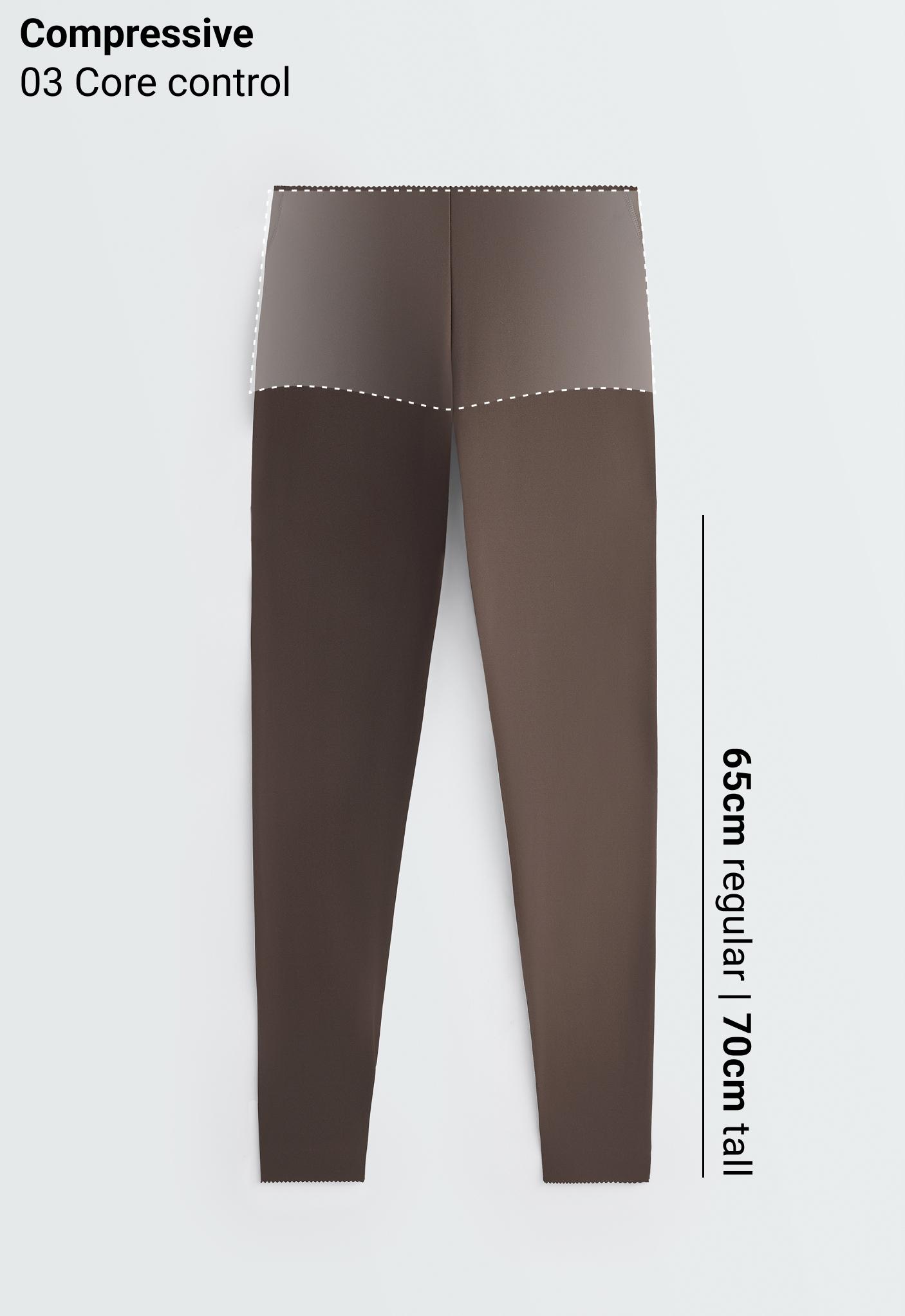 Compressive high-rise core-control ankle-length leggings