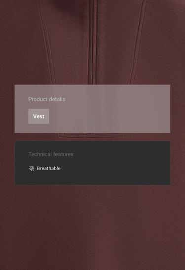 Cotton piqué sleeveless vest — CHOCOLATE 2