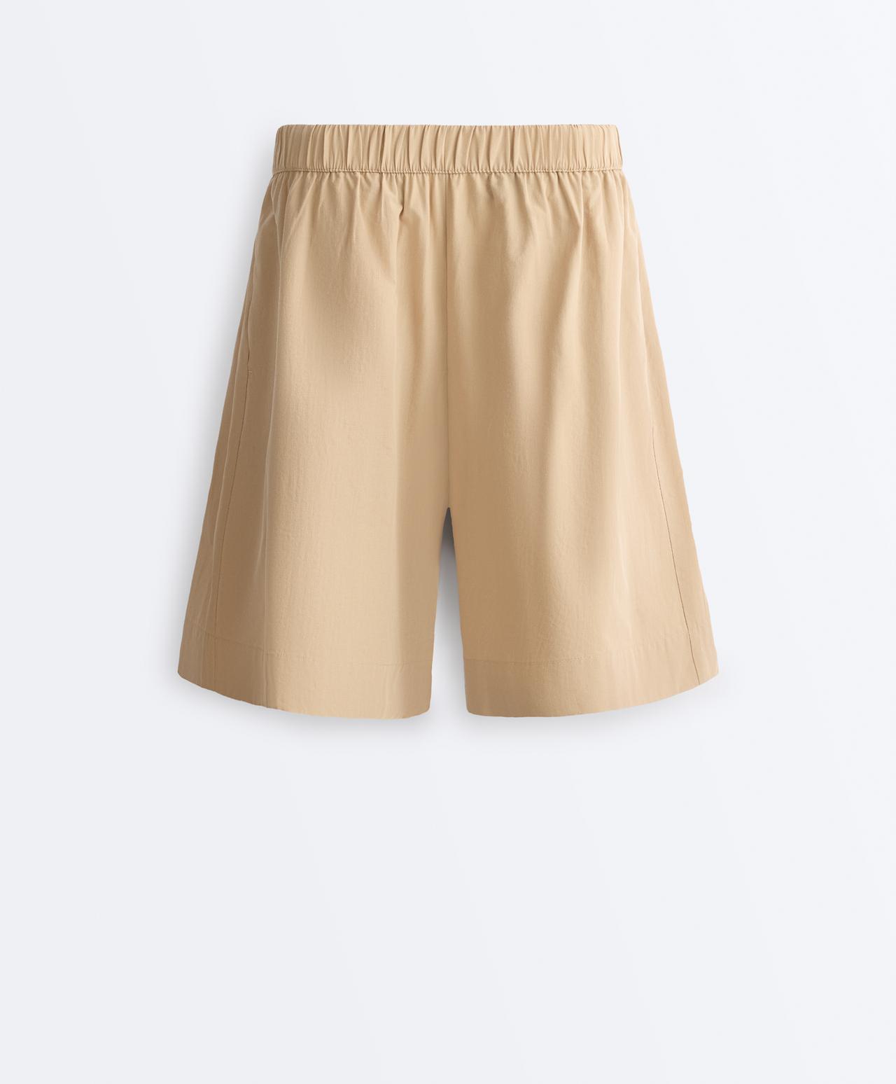100% cotton Bermuda shorts — CAMEL