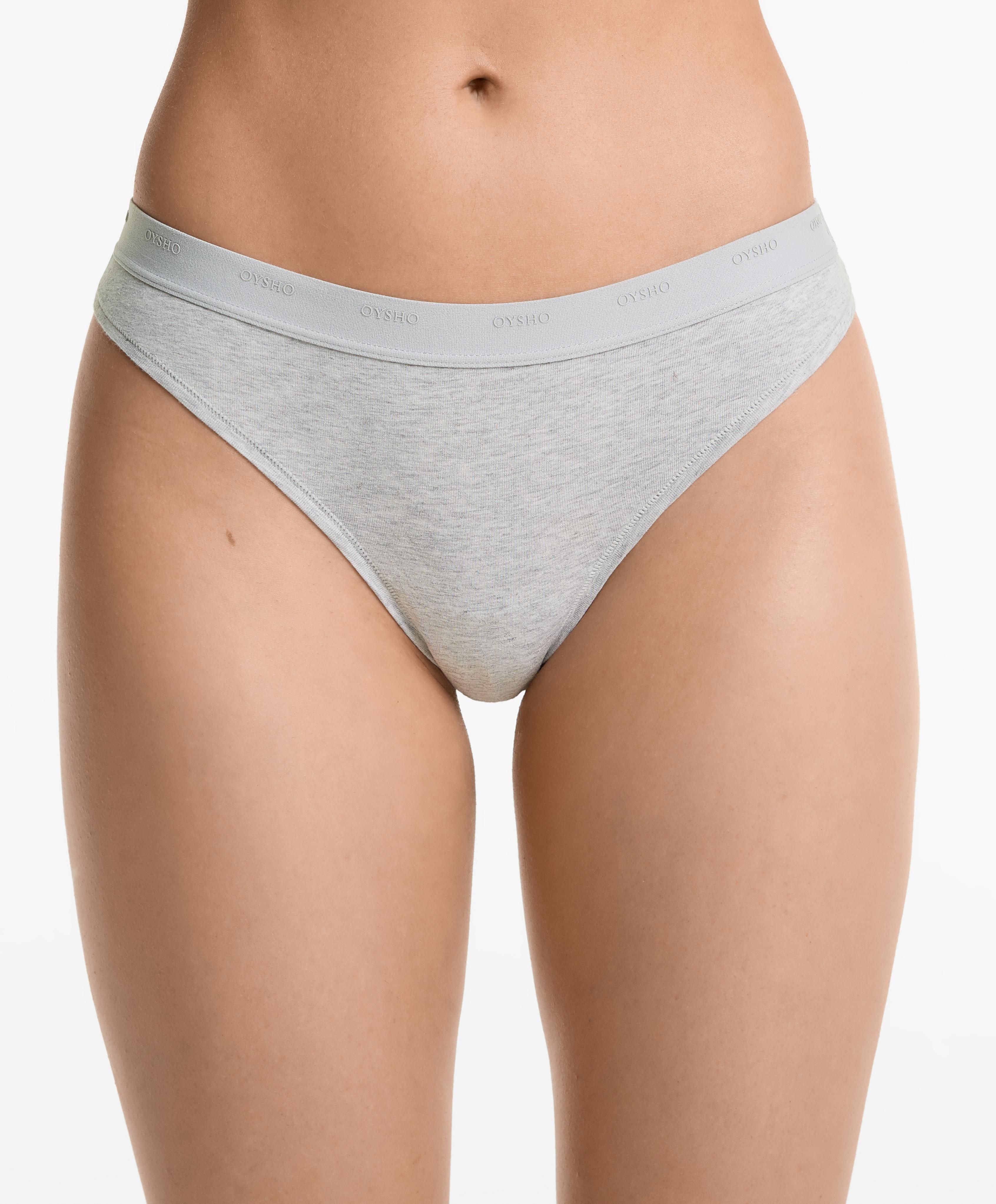 3 سراويل ثونغ ممزوجة بالقطن مع شعار - تخفيضات 3 سراويل ثونغ ممزوجة بالقطن مع شعار - تخفيضات