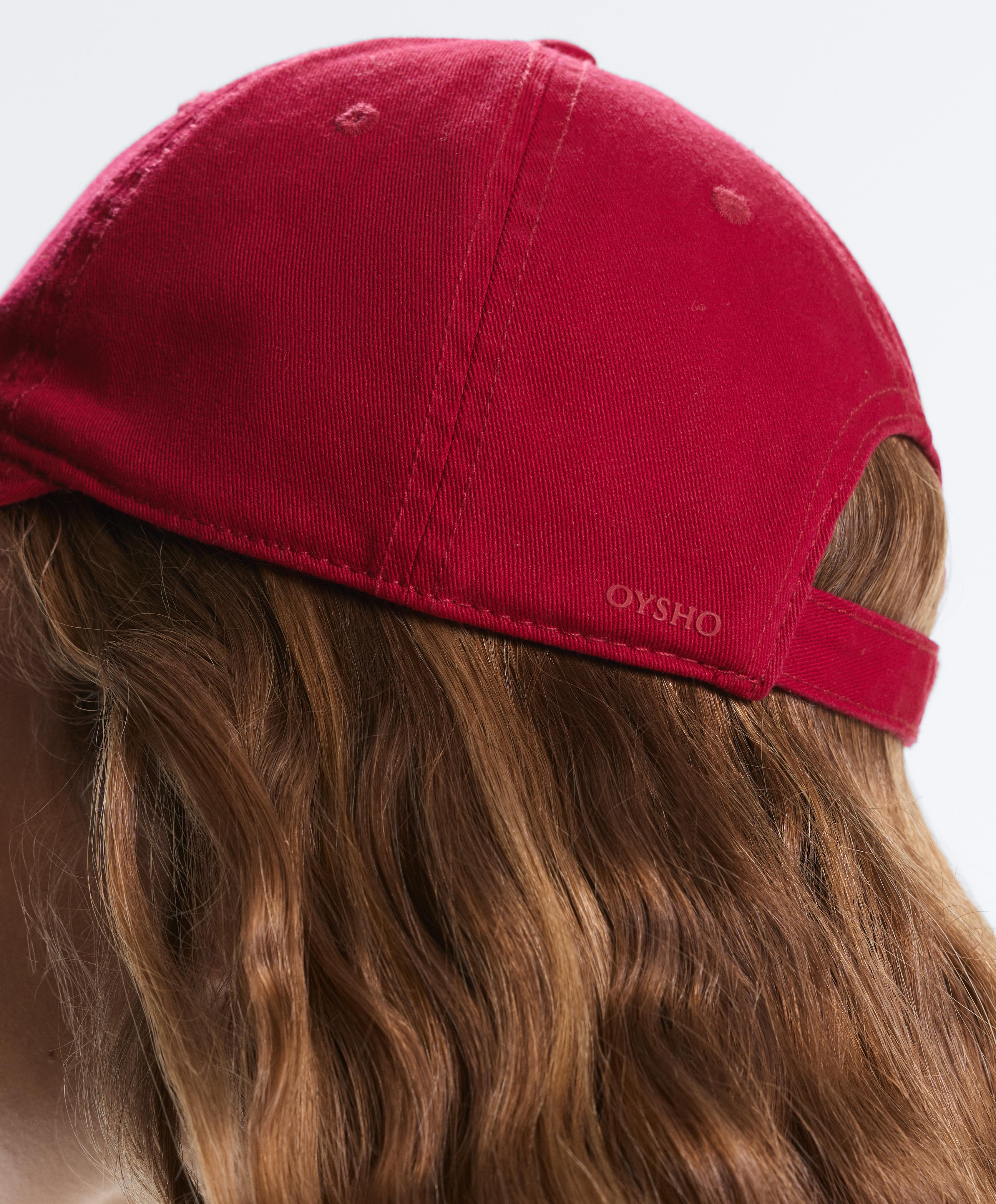 Washed-effect 100% cotton cap — BRIGHT RED
