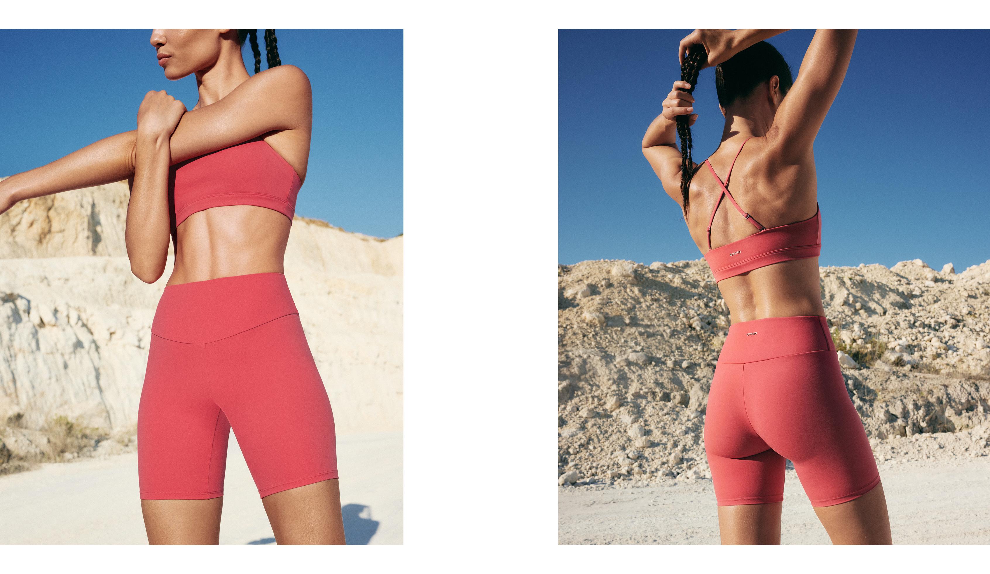Low-support Comfortlux sports bra with straps — WASHED RED