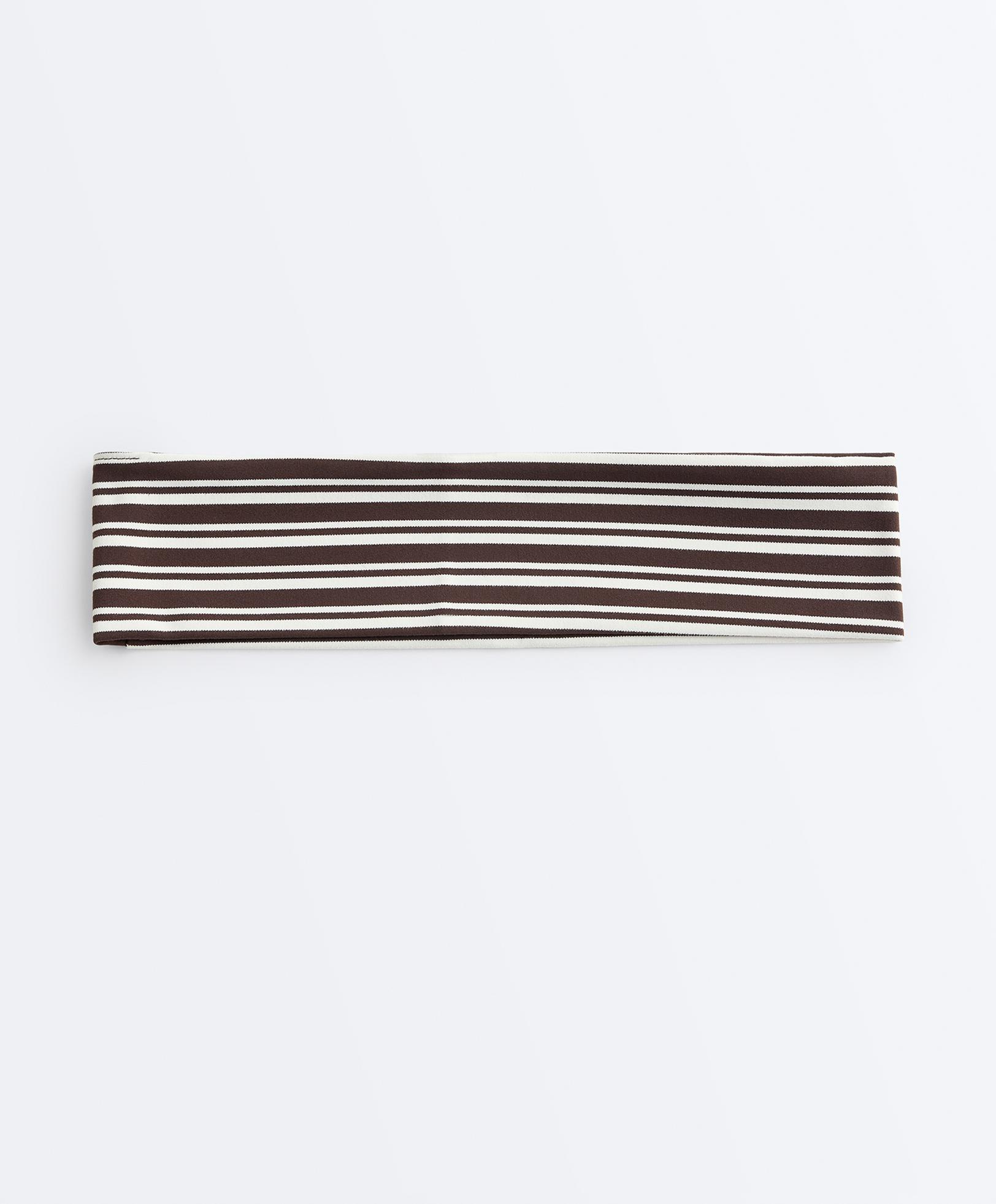 6 cm striped sports headband — DARK BROWN